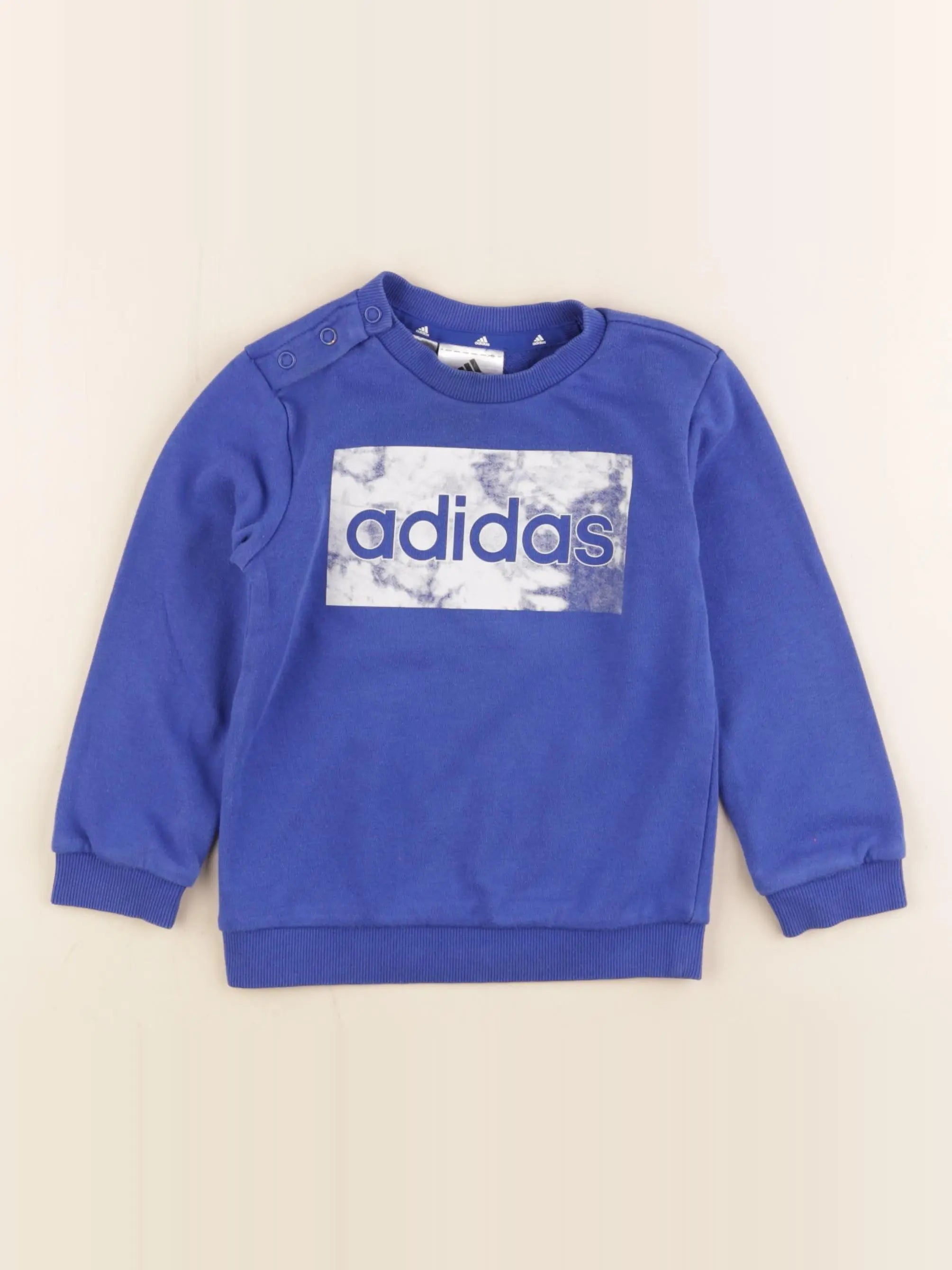 Adidas - sweat bleu - 12/18 mois