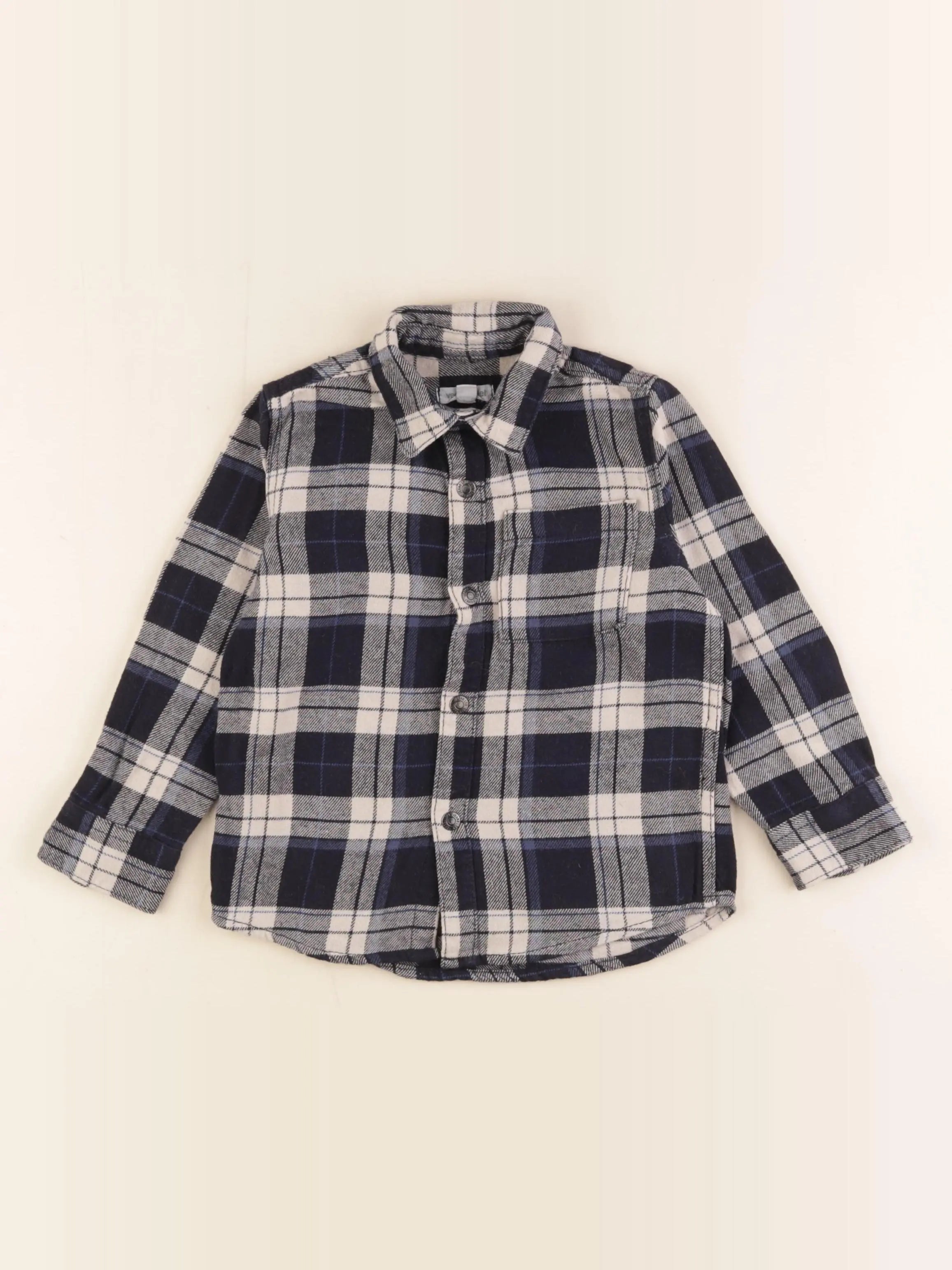 Vertbaudet - chemise blanc, bleu - 4 ans
