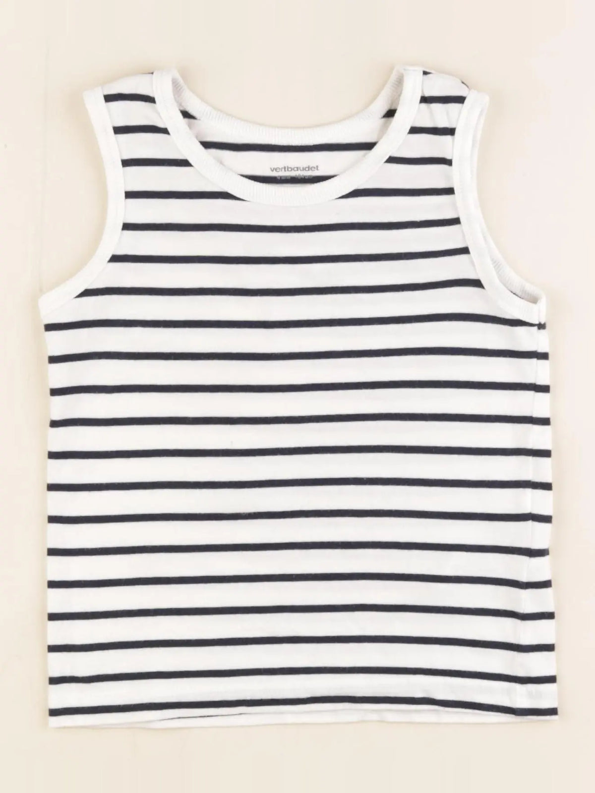 Vertbaudet - débardeur blanc, bleu - 4 ans