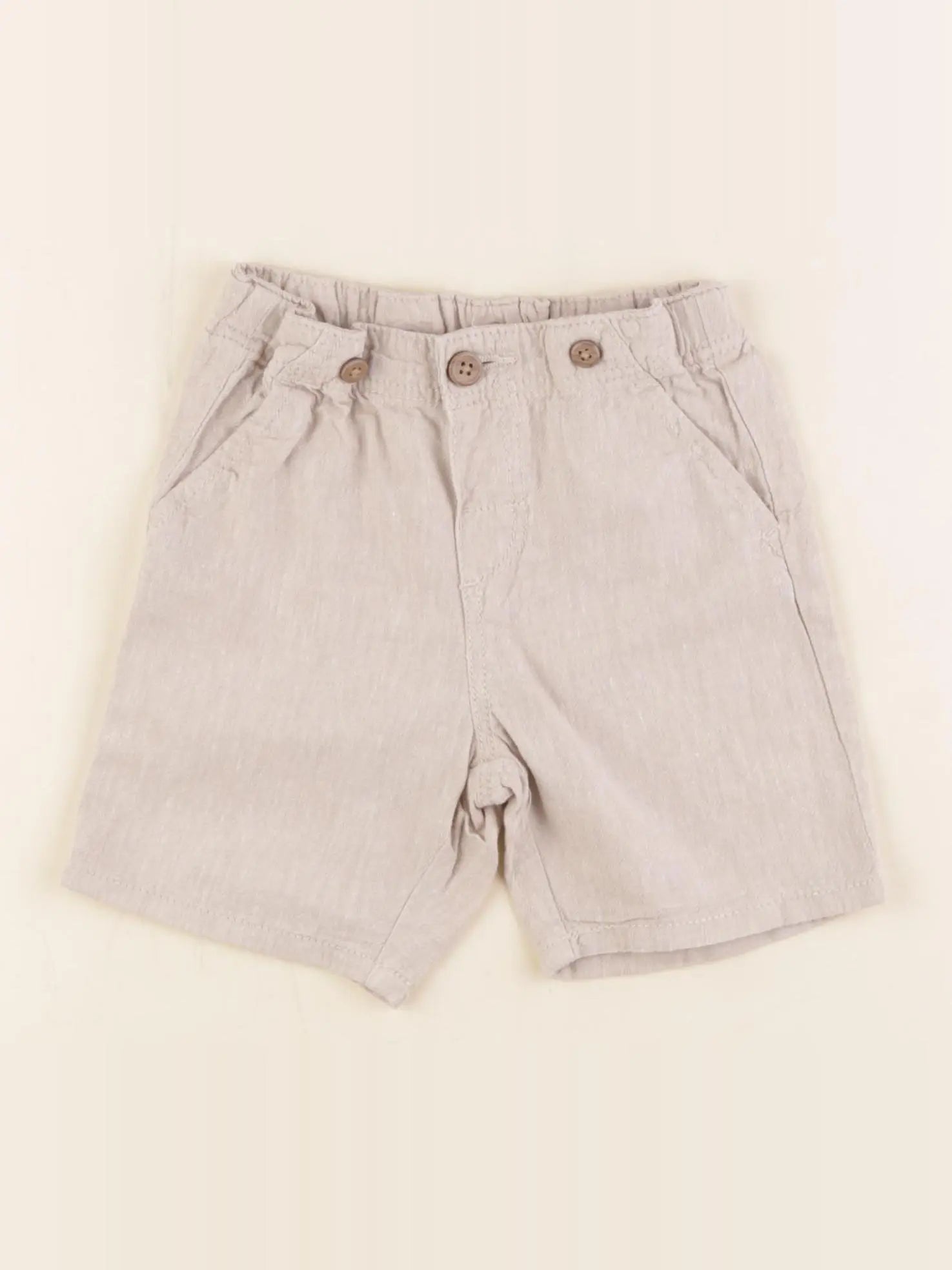 H&M - short beige - 9/12 mois