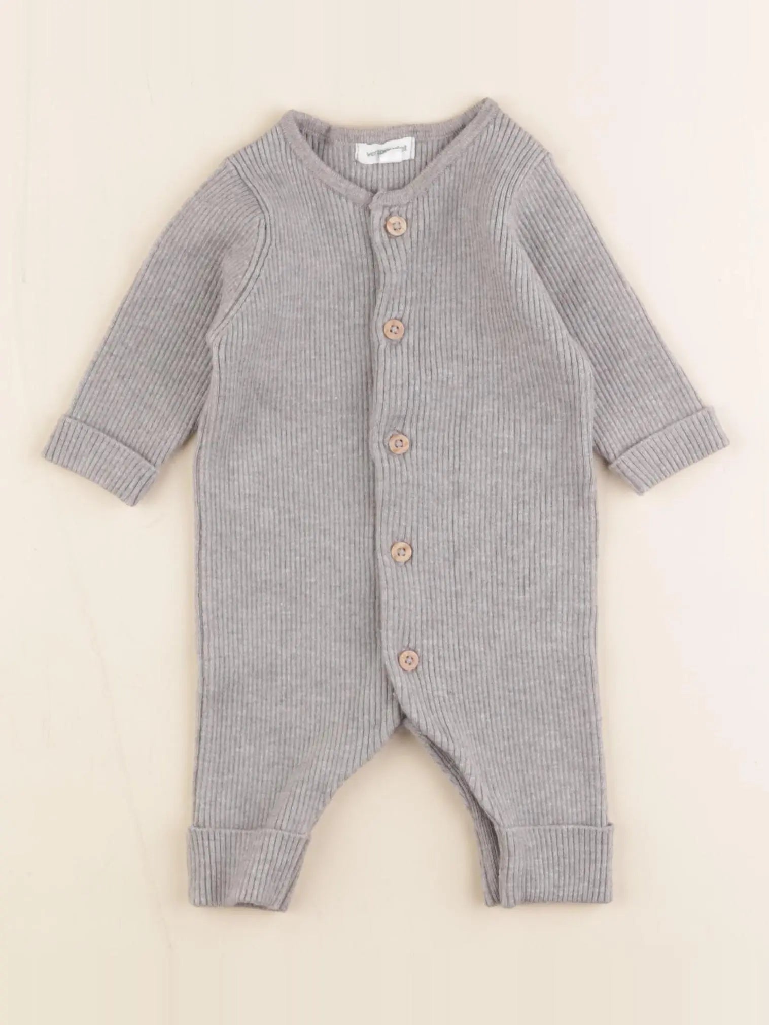 Vertbaudet - combinaison gris - 1 mois