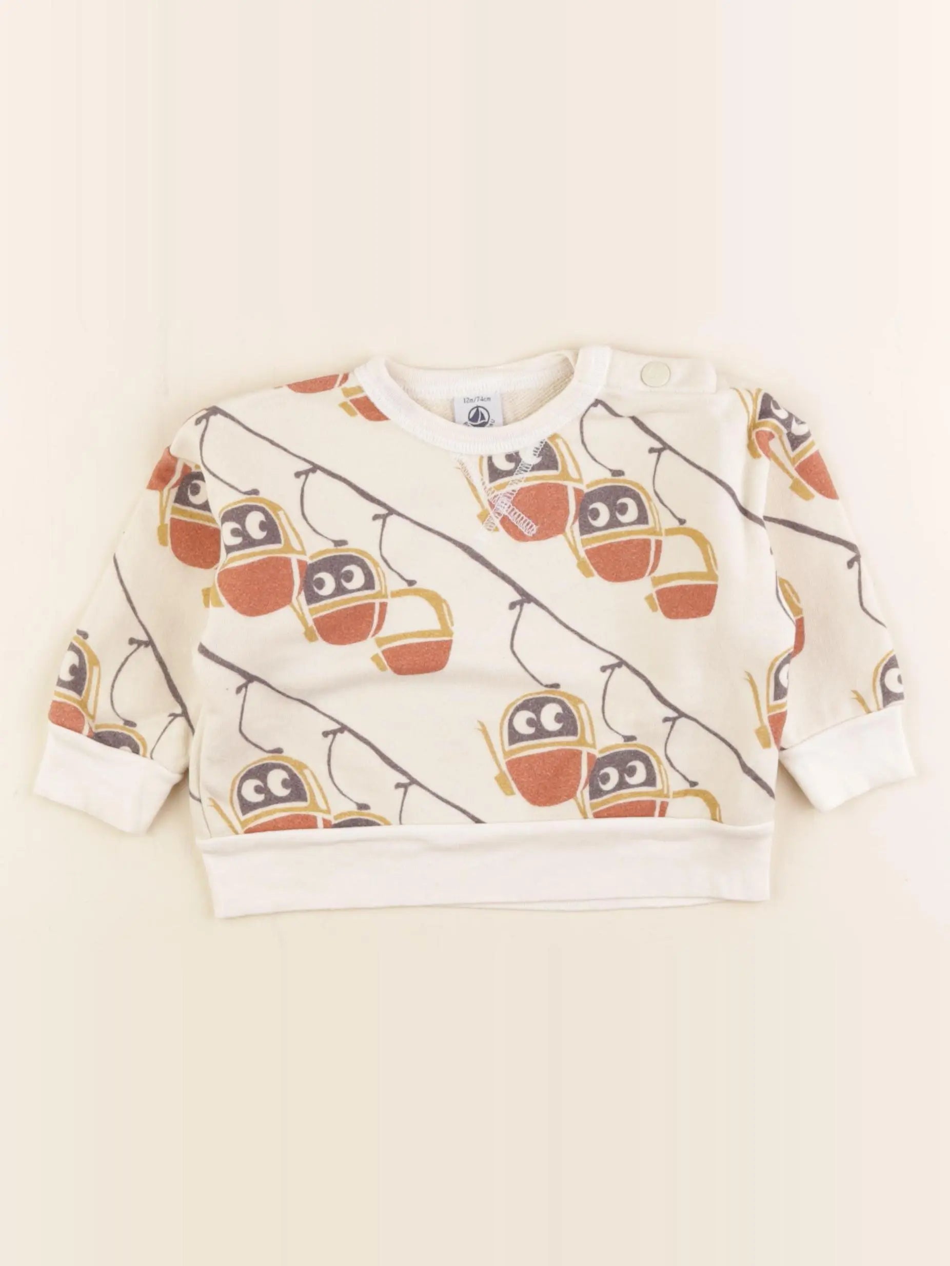 Petit Bateau - sweat beige - 12 mois