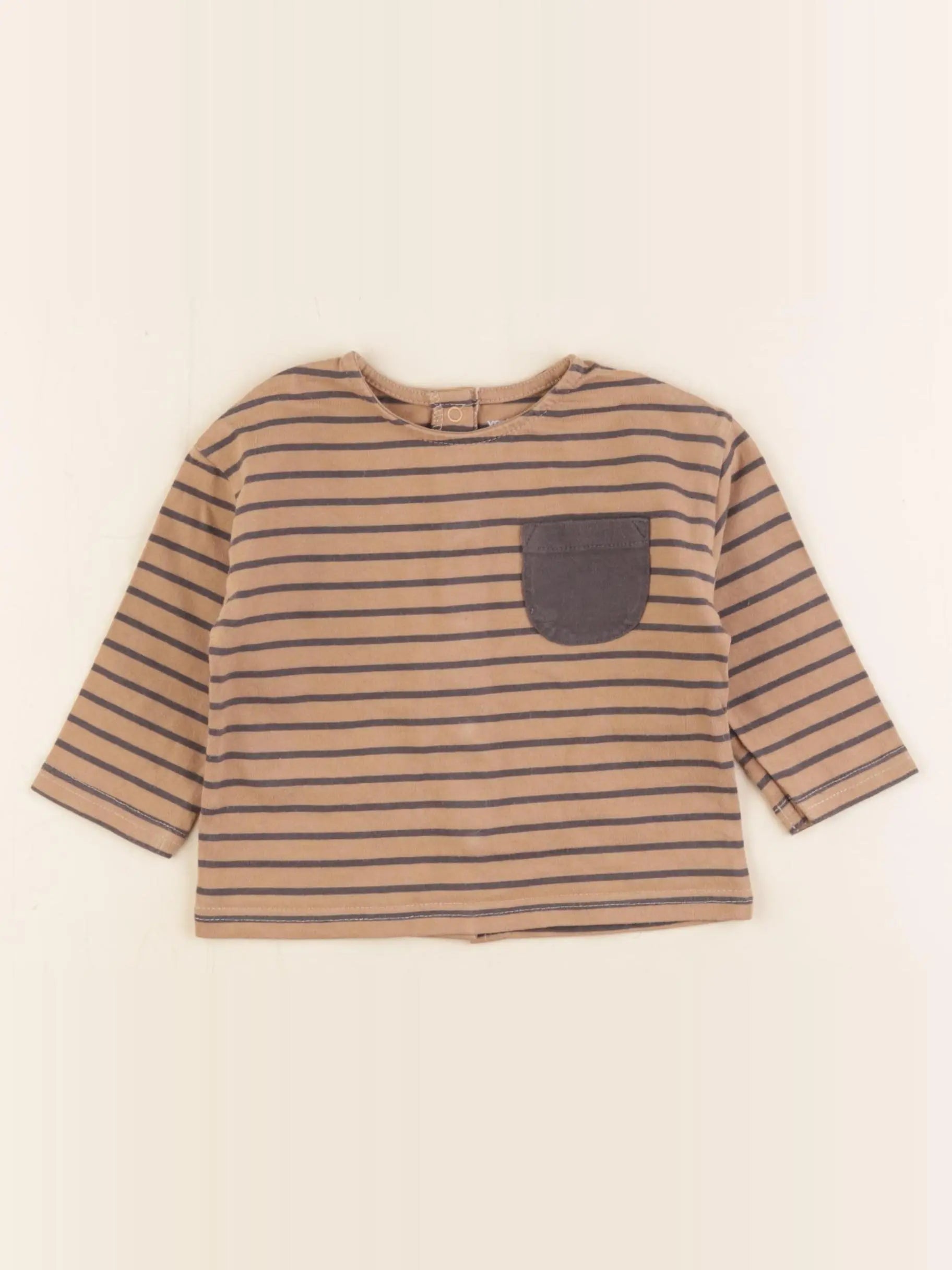 Vertbaudet - tee-shirt marron - 9 mois