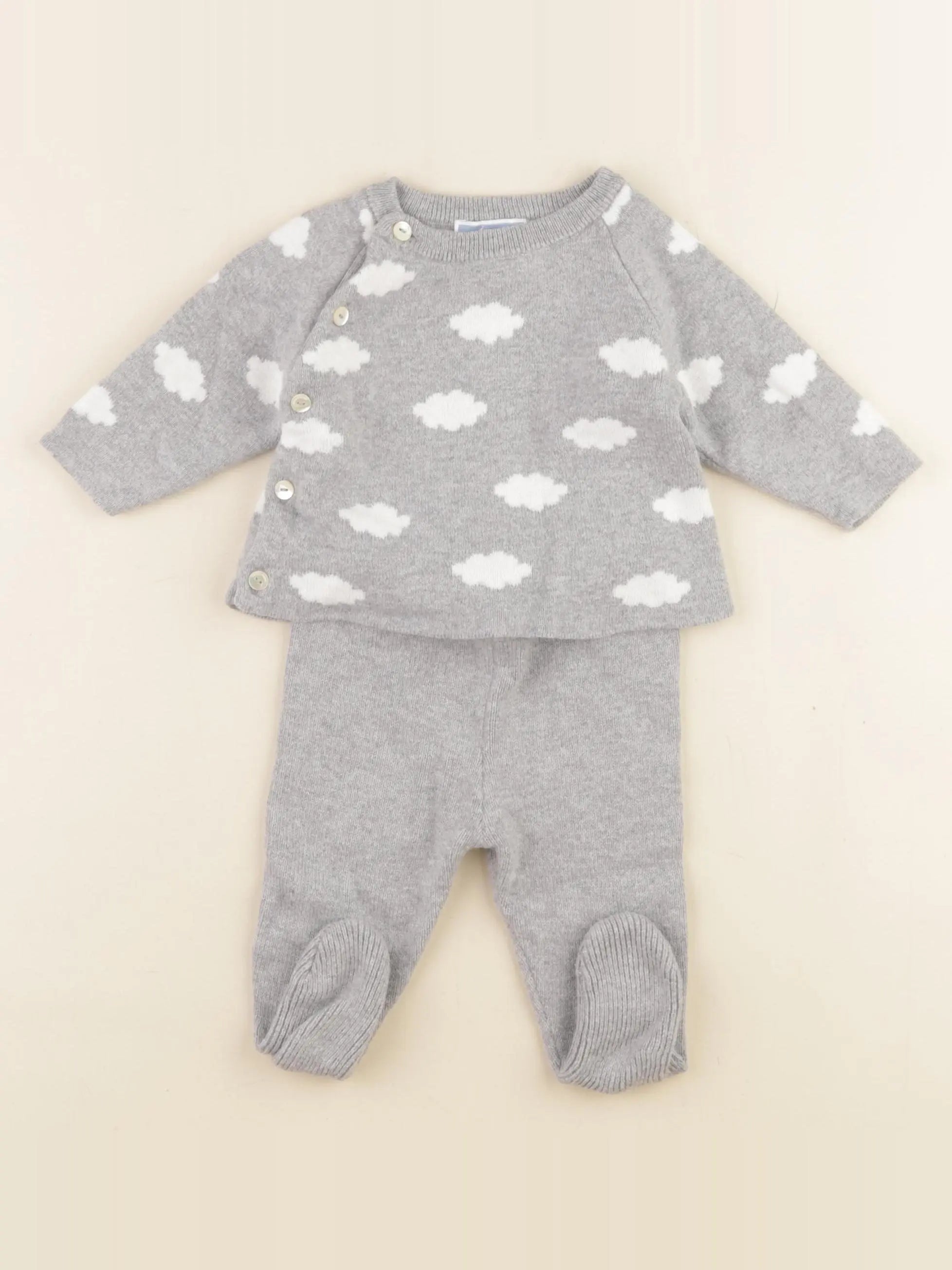 Jacadi - ensemble gris - 3 mois