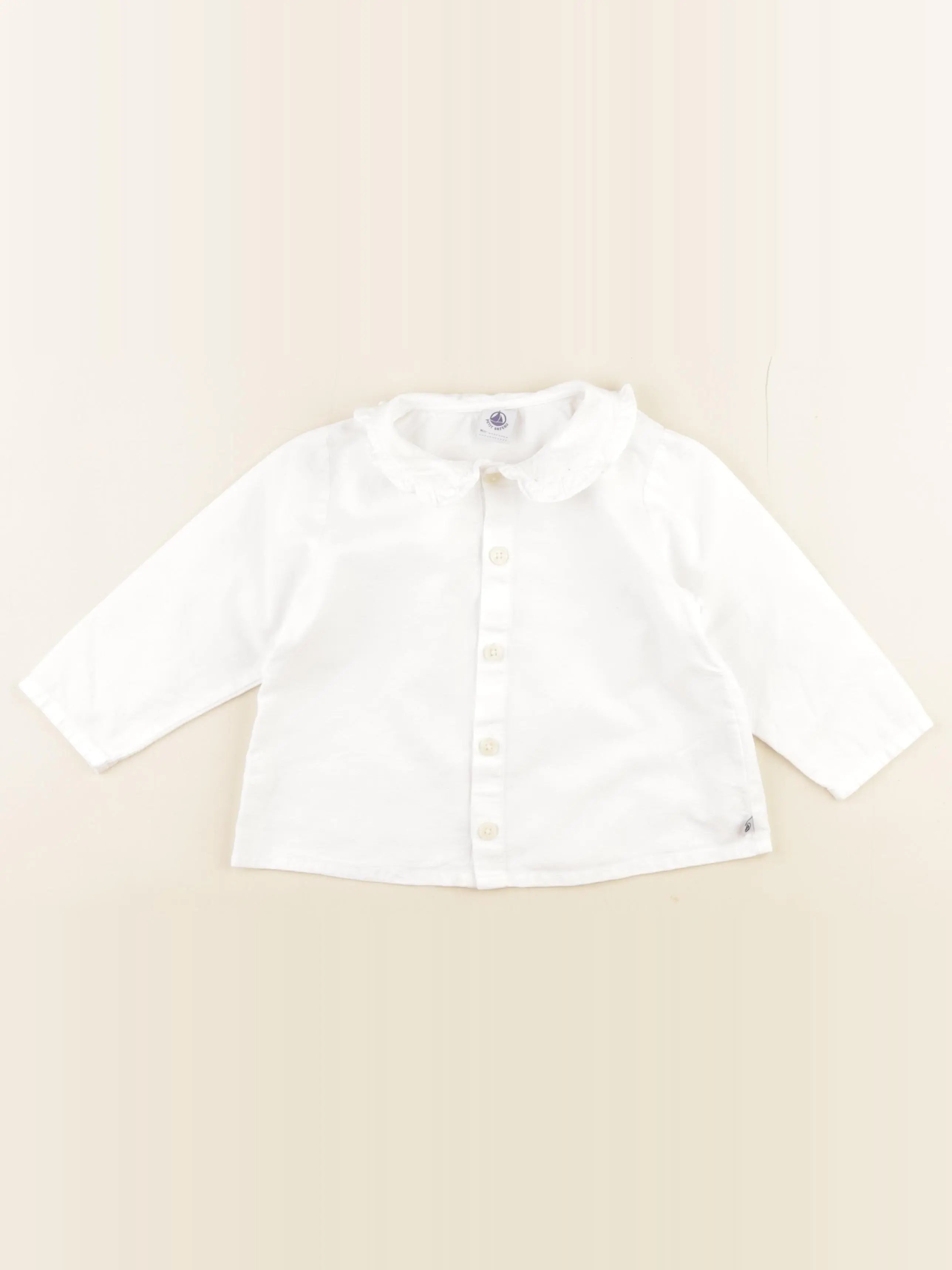 Petit Bateau - blouse blanc - 24 mois