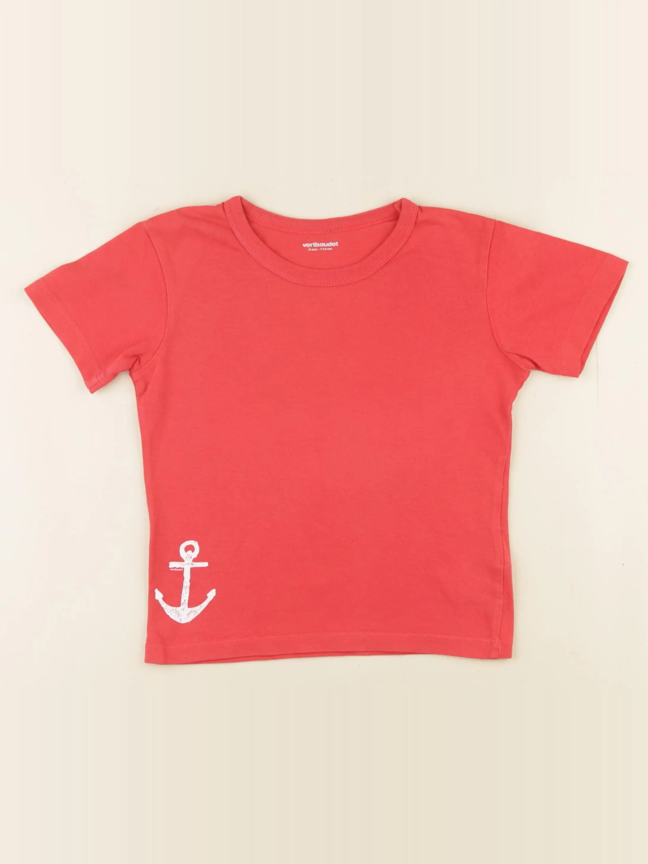 Vertbaudet - tee-shirt rouge - 6 ans
