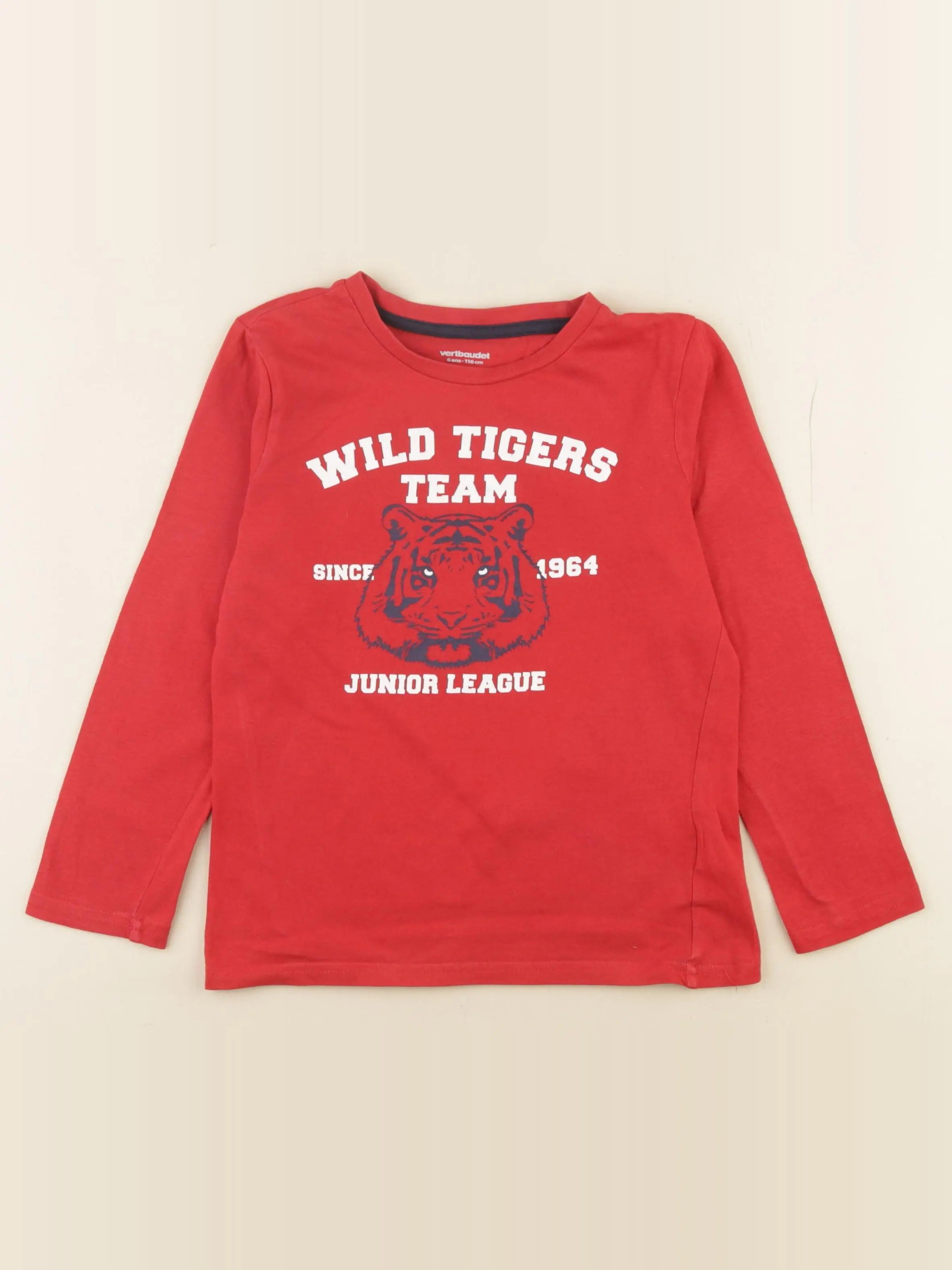 Vertbaudet - tee-shirt rouge - 6 ans