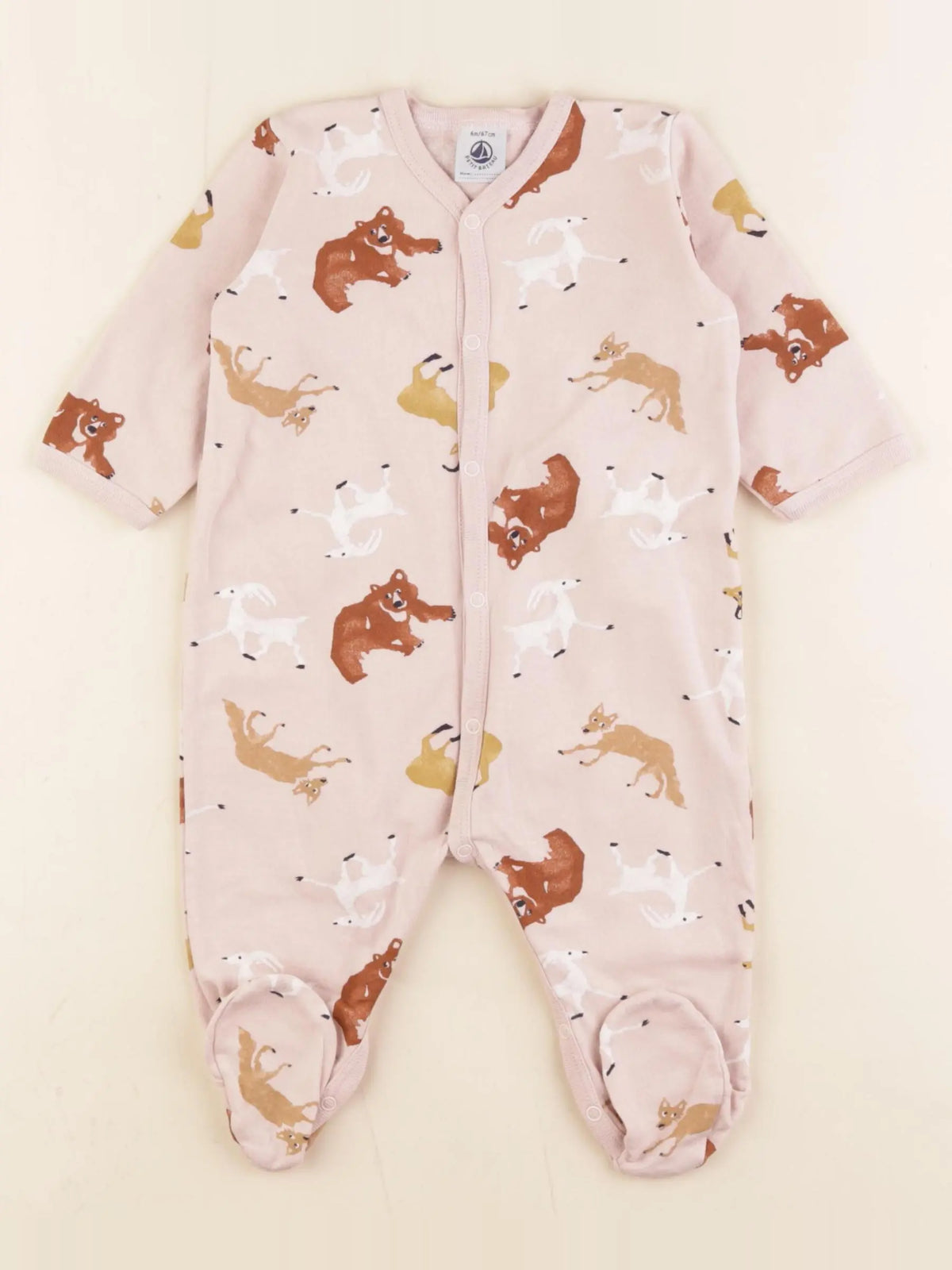 Petit Bateau - pyjama coton rose - 6 mois
