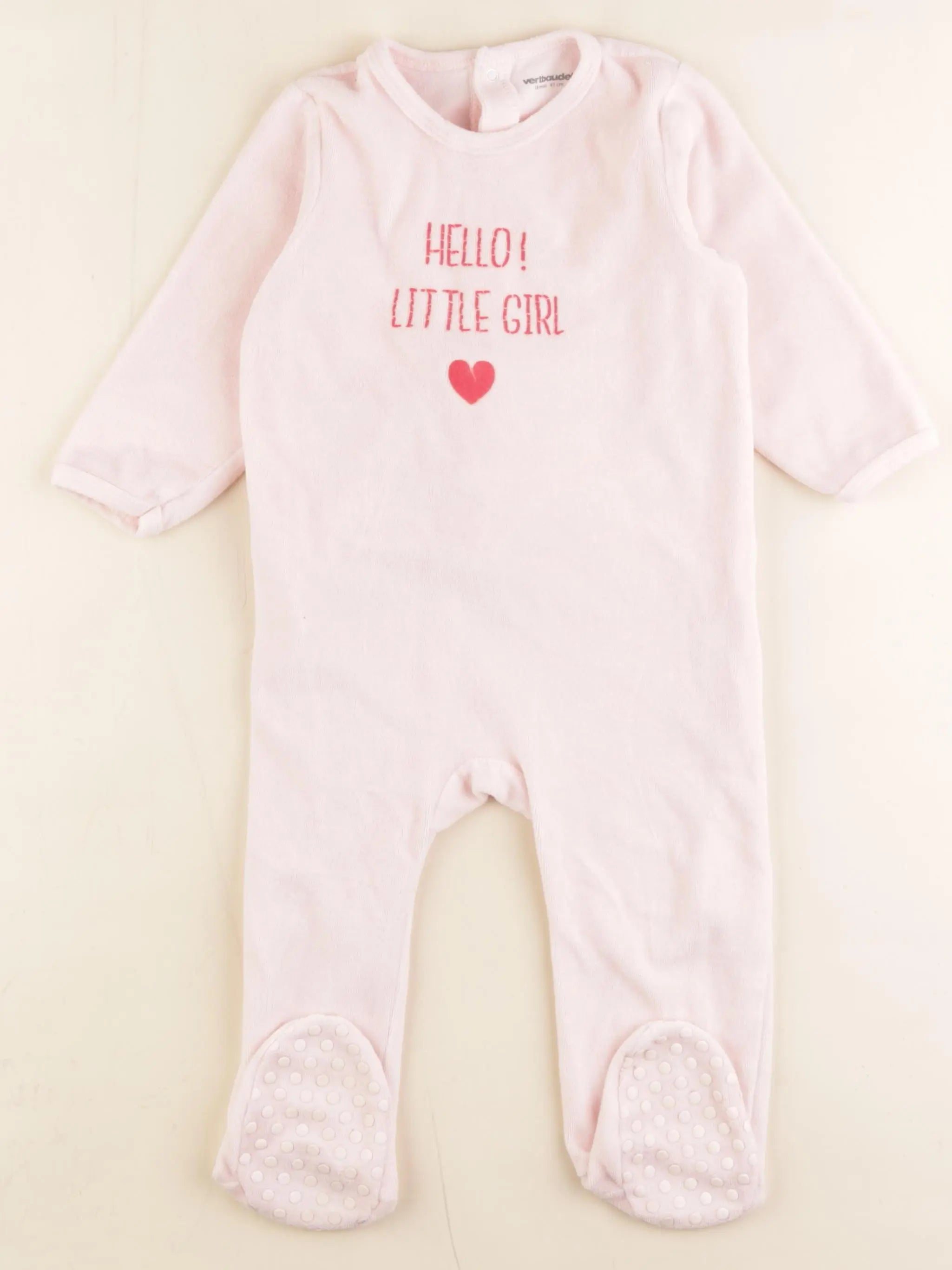 Vertbaudet - pyjama velours rose - 18 mois