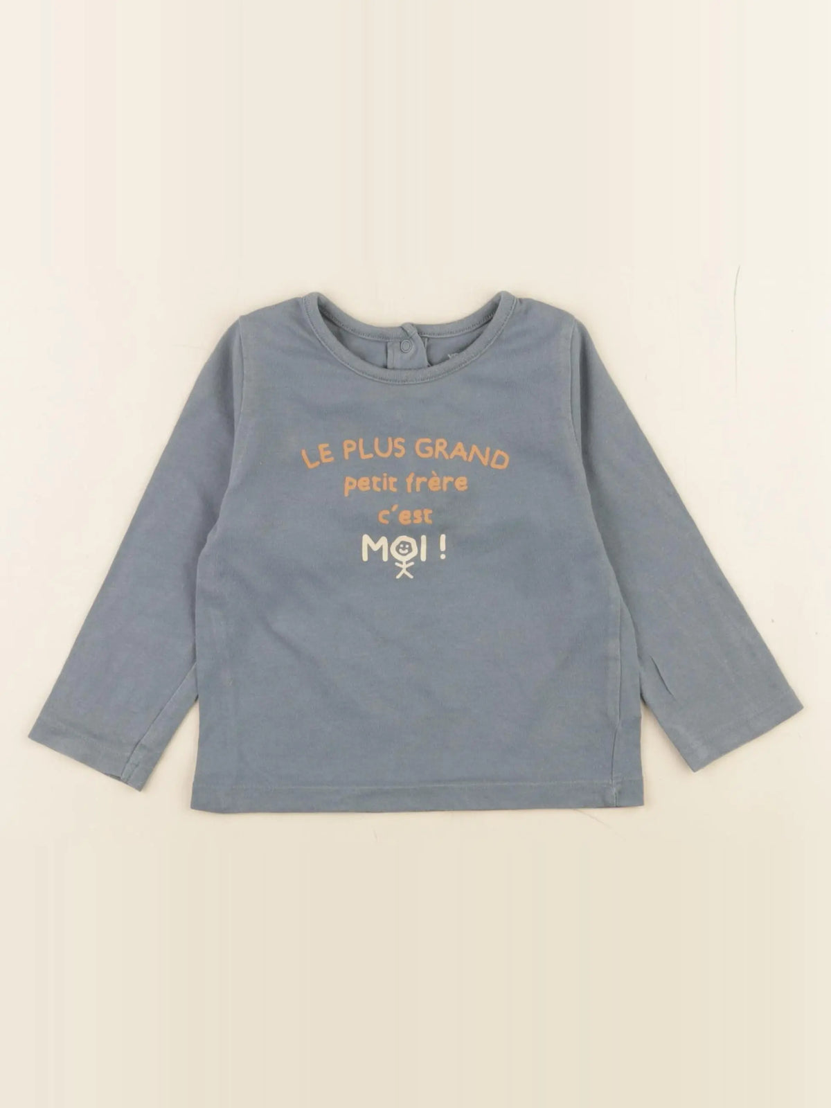 Vertbaudet - tee-shirt bleu - 12 mois