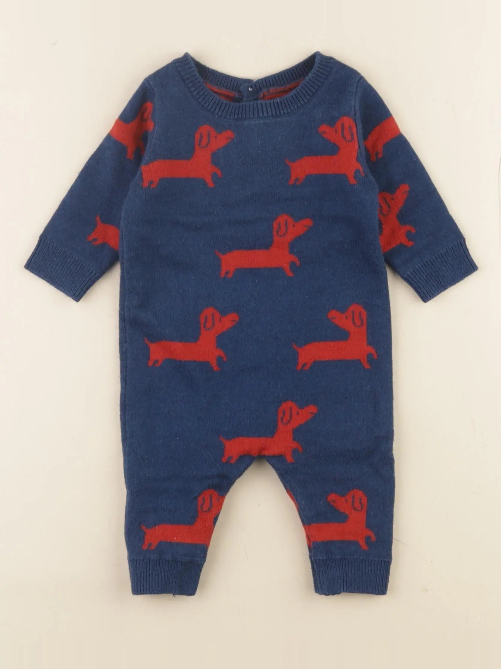 Jacadi - combinaison bleu, rouge - 3 mois