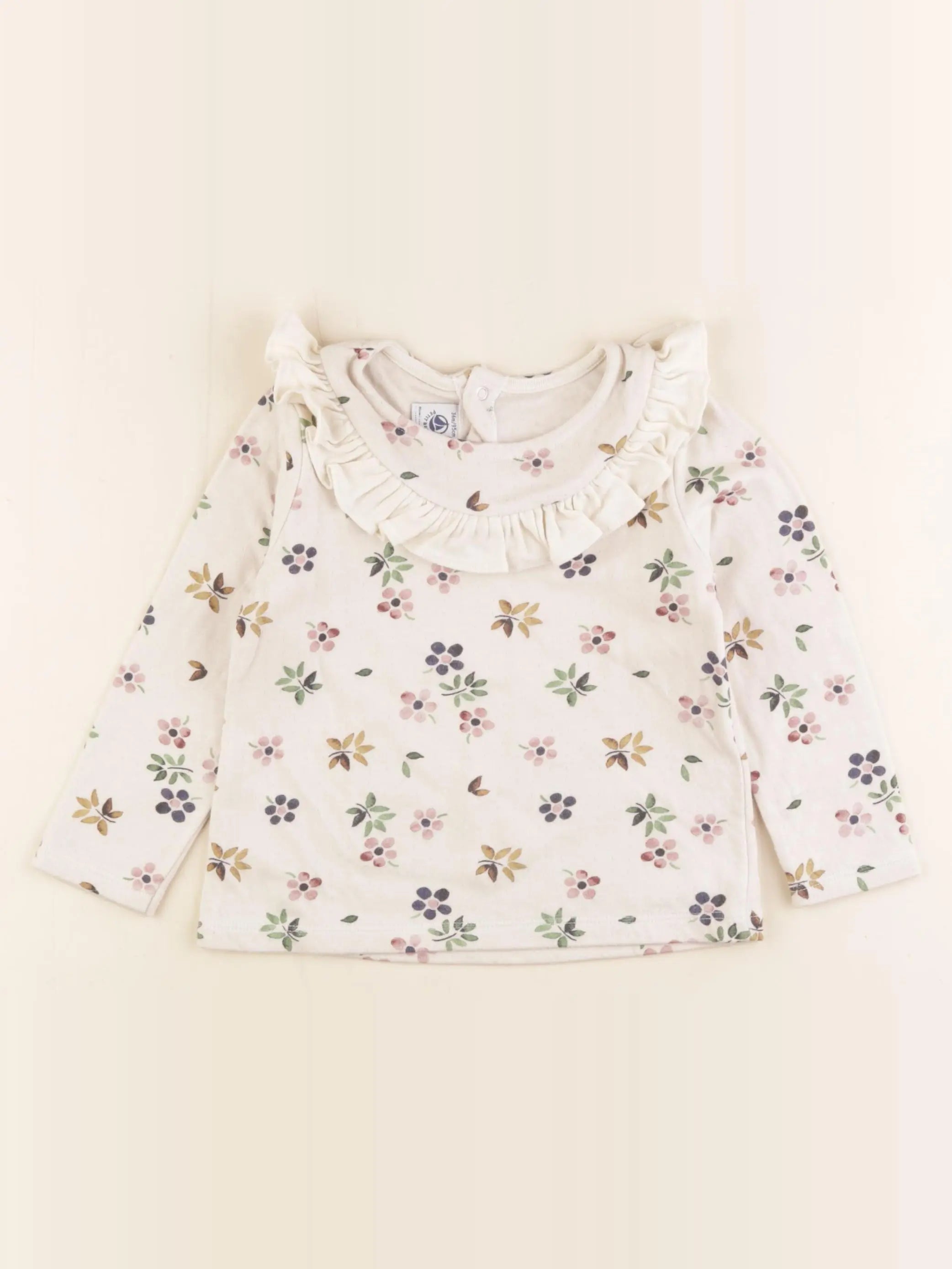 Petit Bateau - tee-shirt beige, rose - 36 mois