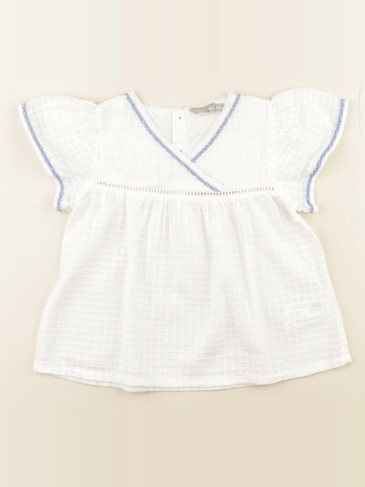 Boutchou - blouse blanc, bleu - 36 mois