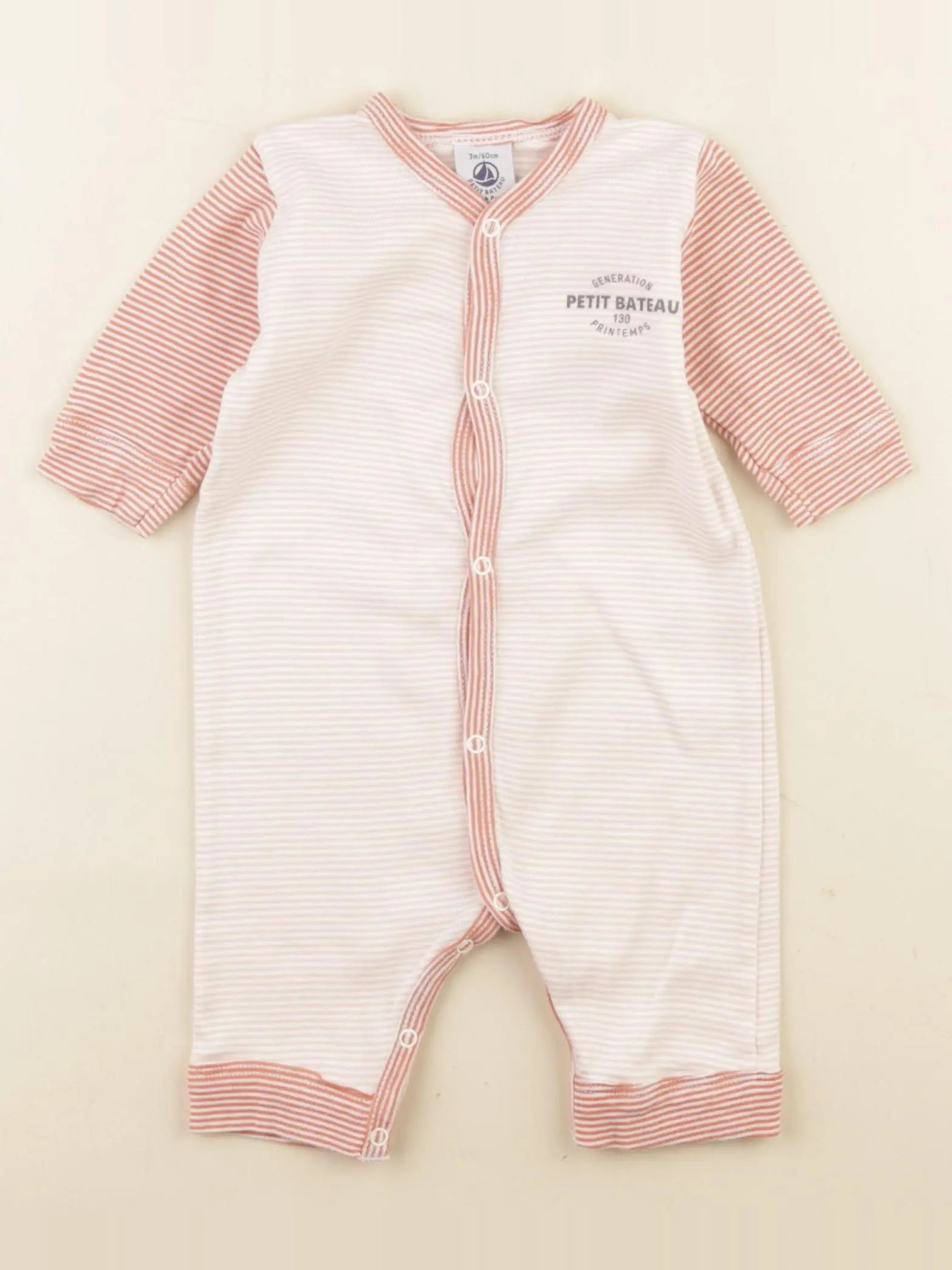 Petit Bateau - pyjama coton rose - 3 mois