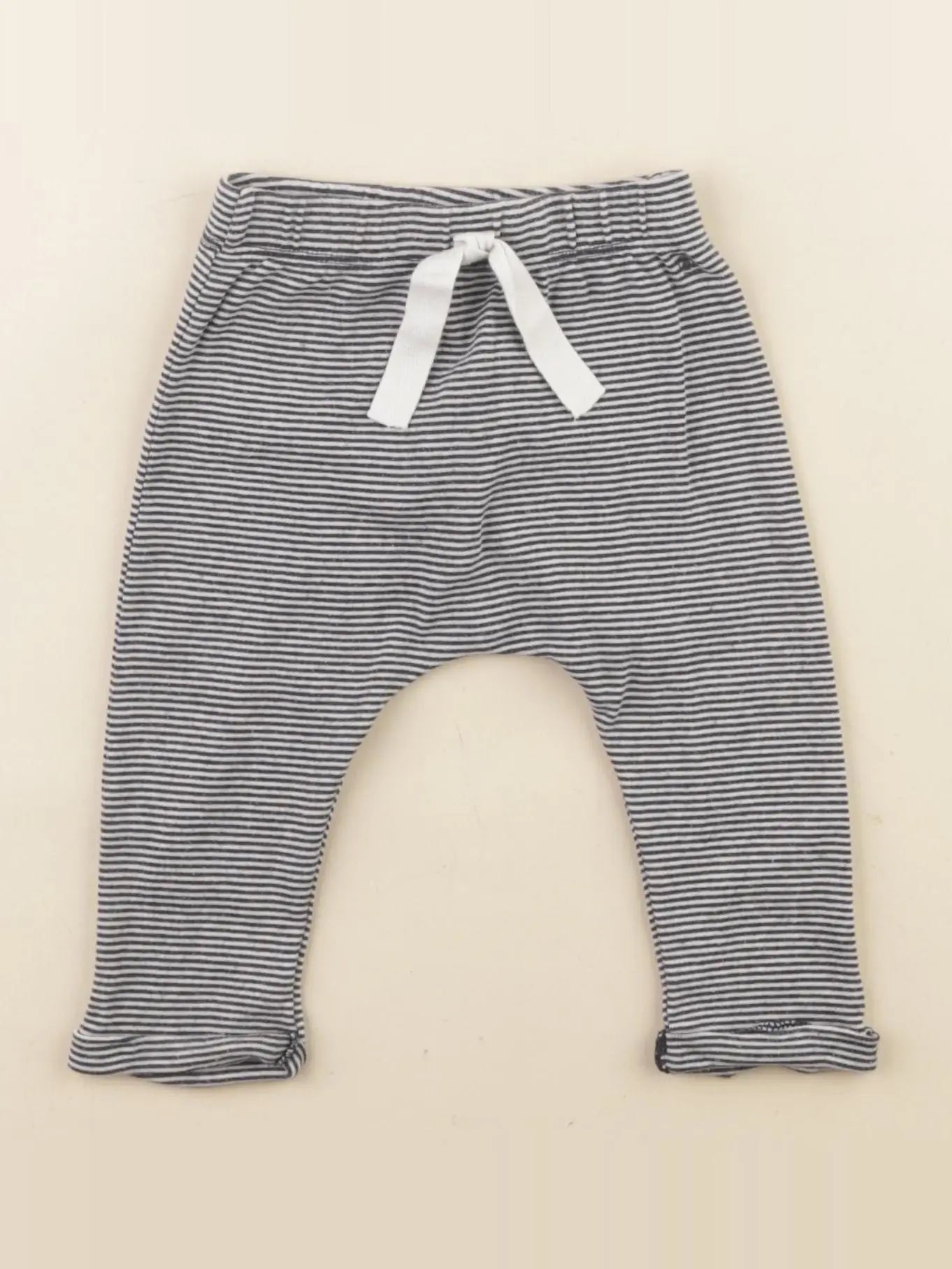 Petit Bateau - sarouel blanc, noir - 6 mois