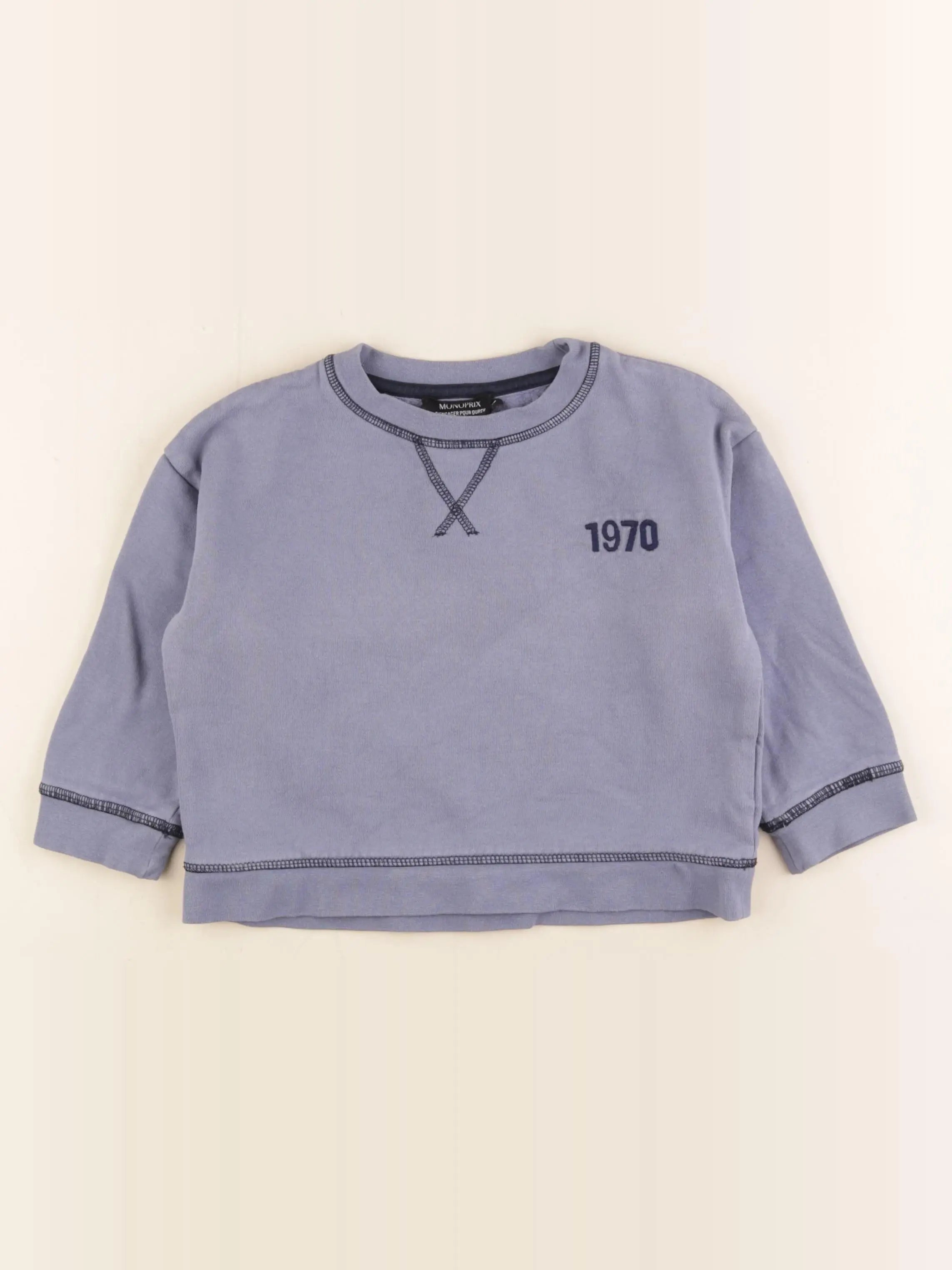 Monoprix - sweat bleu - 3 ans