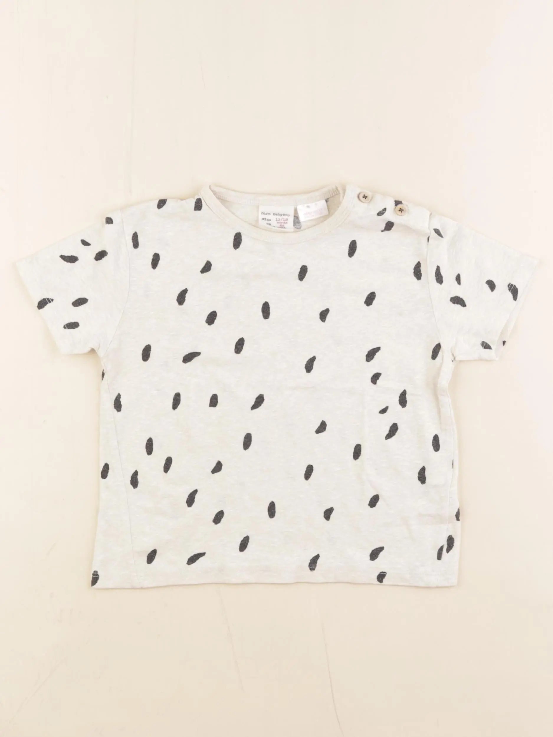 Zara - tee-shirt blanc, noir - 12/18 mois