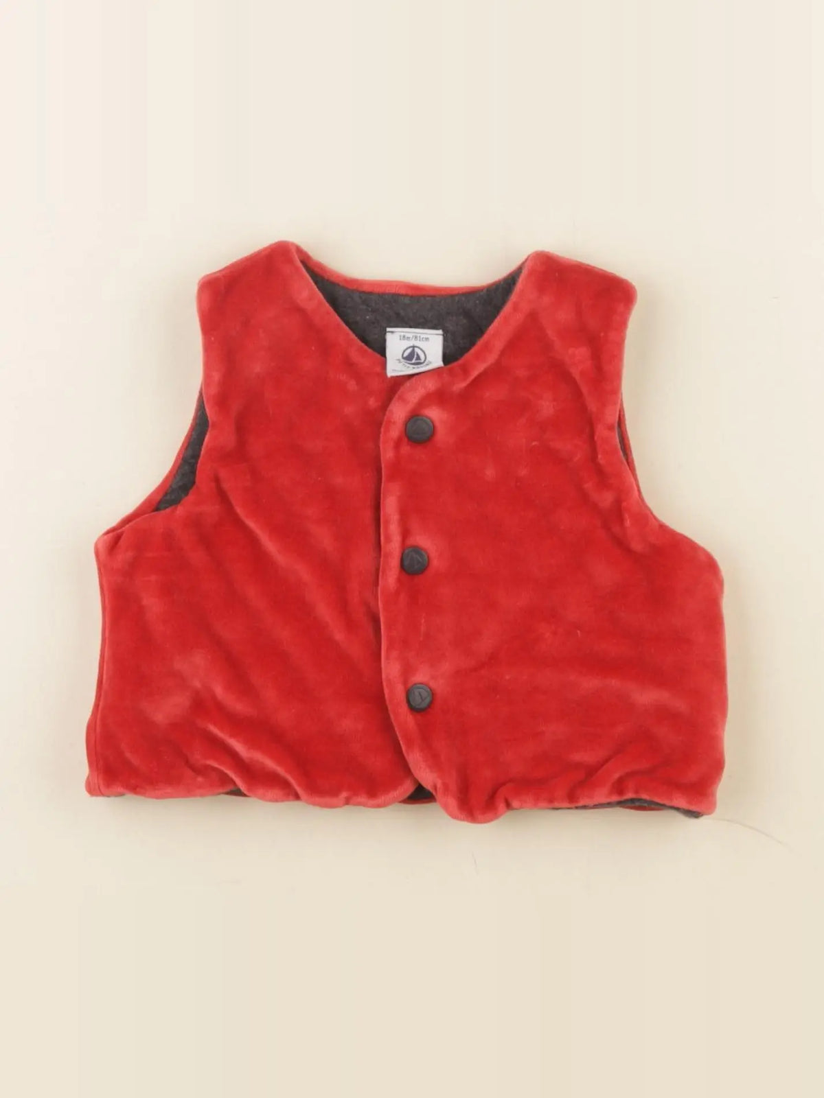 Petit Bateau - gilet rouge - 18 mois