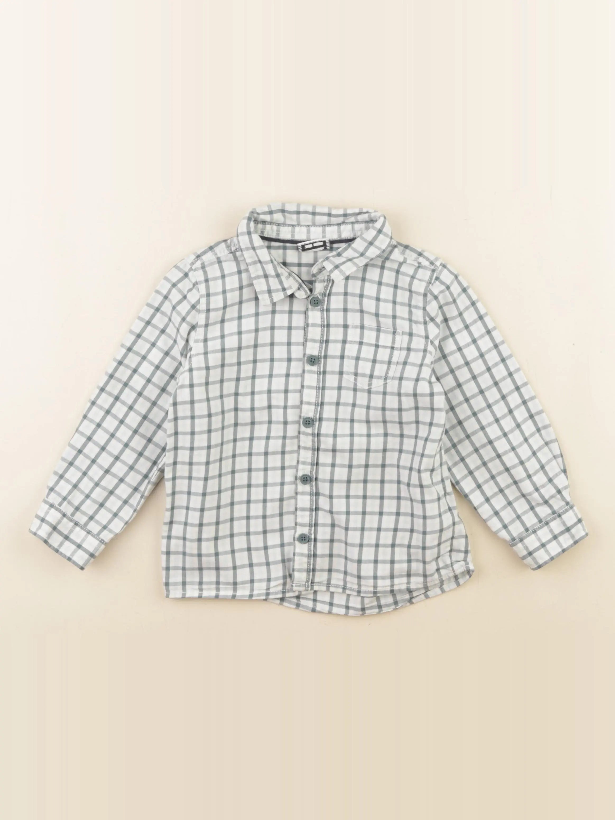 Tape à l'oeil - chemise blanc, vert - 24 mois