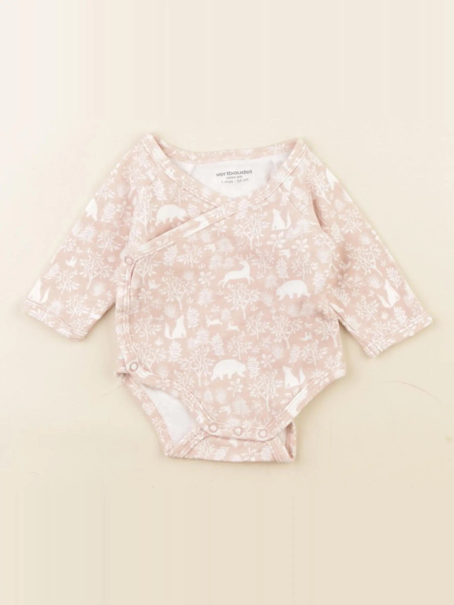 Vertbaudet - body rose - 1 mois