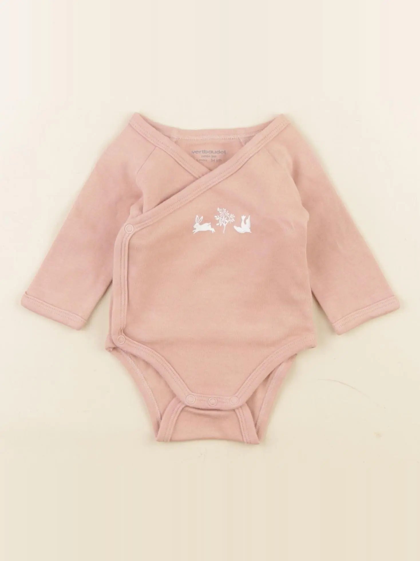 Vertbaudet - body rose - 1 mois