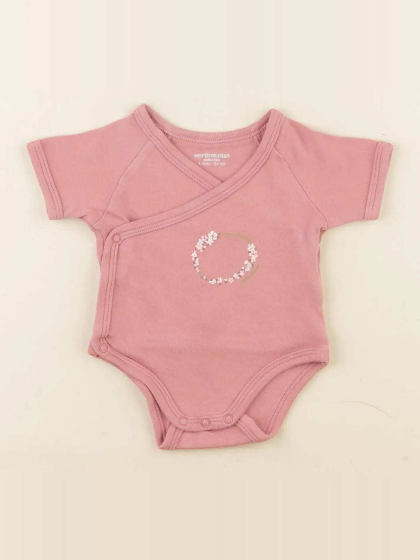 Vertbaudet - body rose - 1 mois