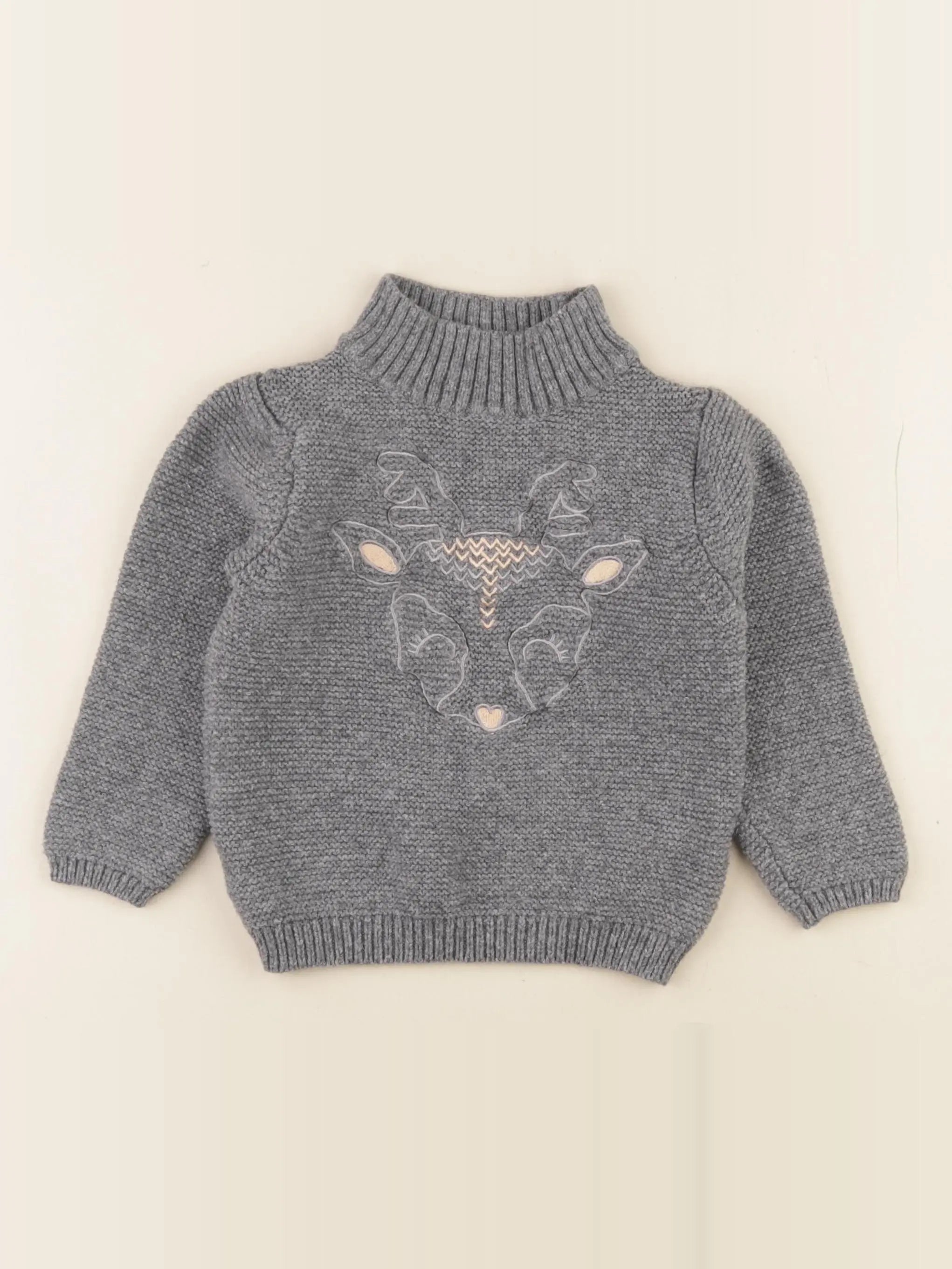 Vertbaudet - pull gris - 4 ans