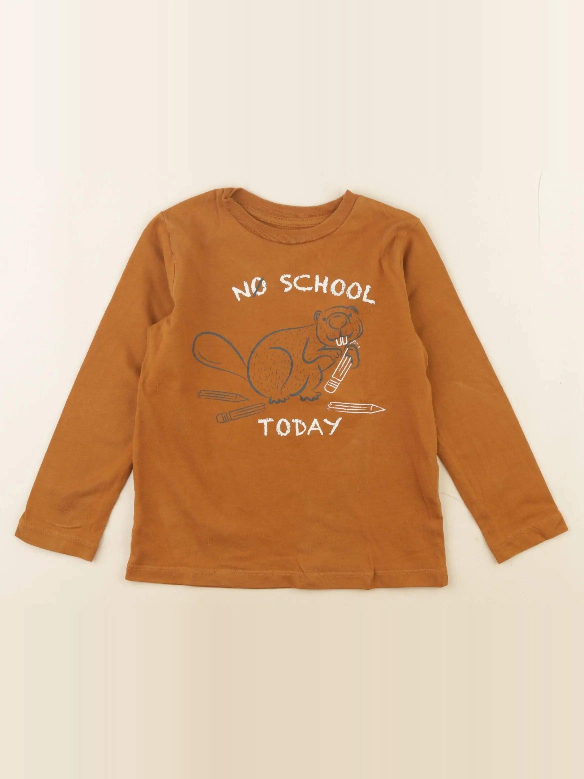 Monoprix - tee-shirt marron - 4 ans