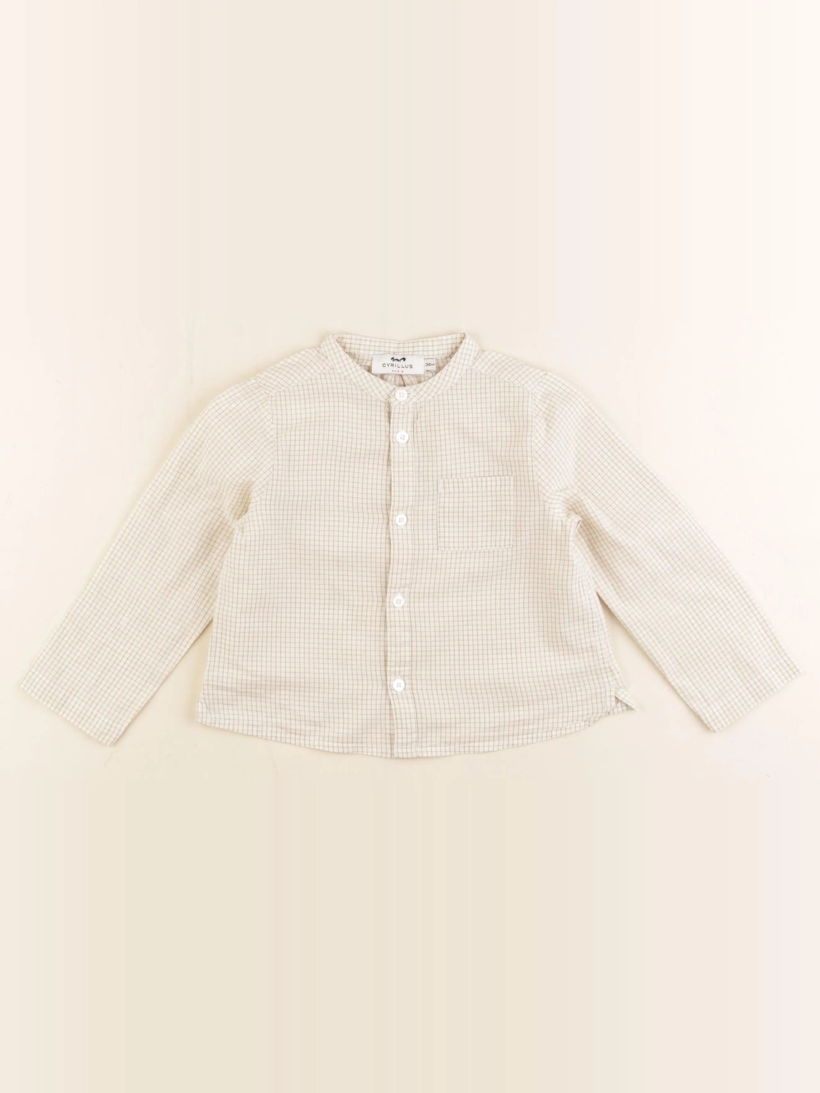 Cyrillus - chemise blanc, jaune - 36 mois