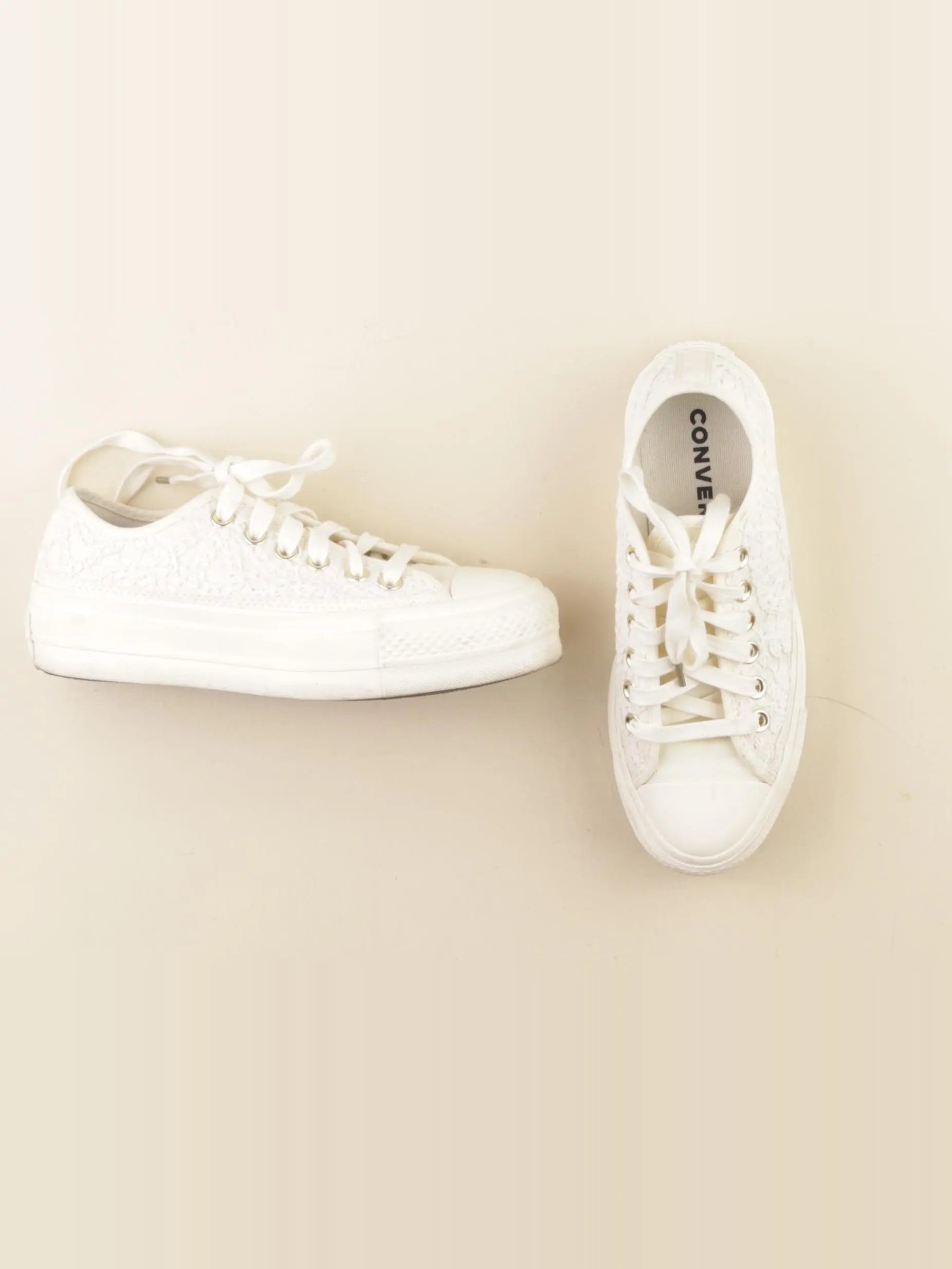 Converse - tennis à scratch/ lacets blanc - pointure 36