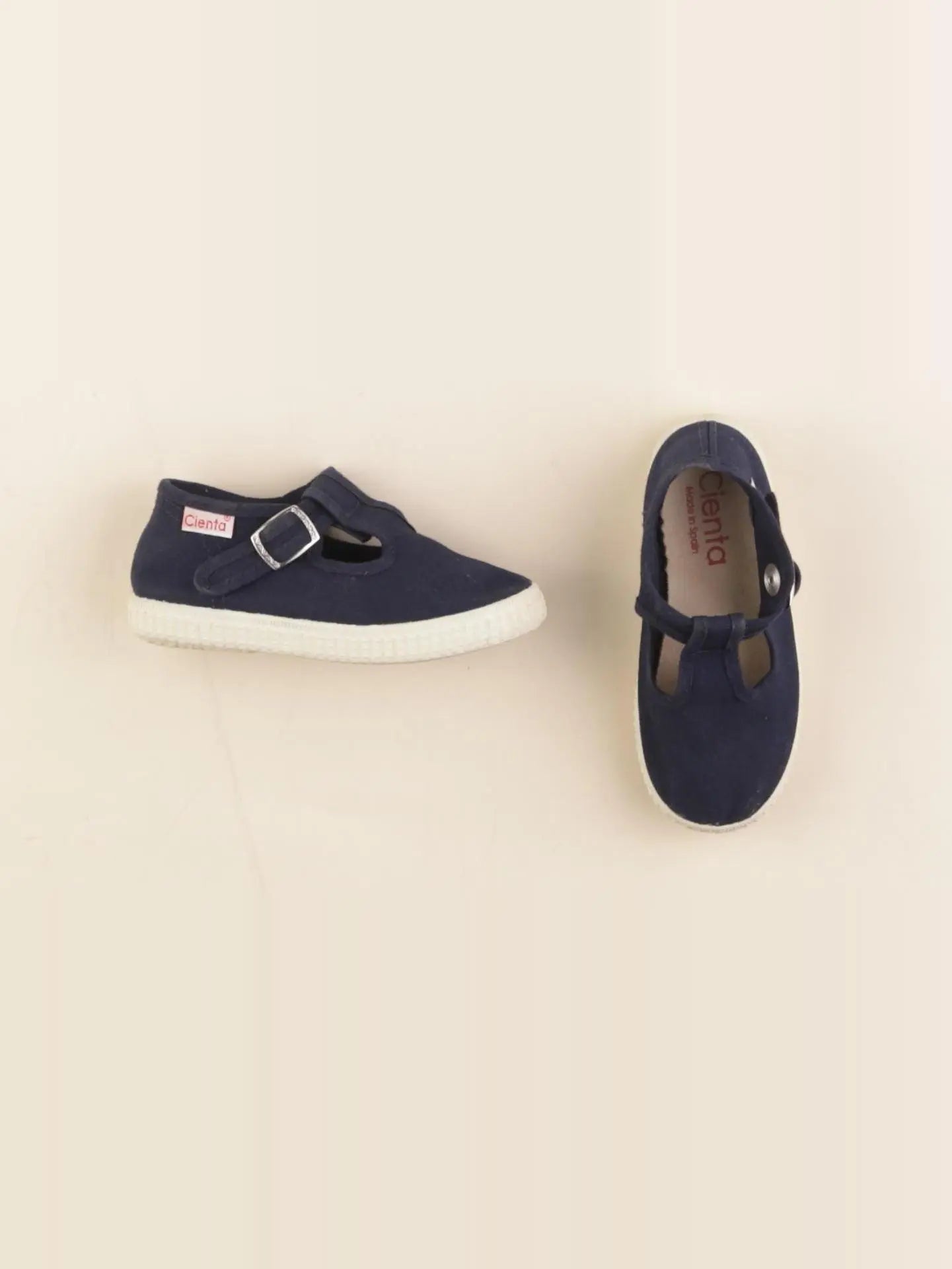 Cienta - tennis à scratch/ lacets bleu - pointure 24