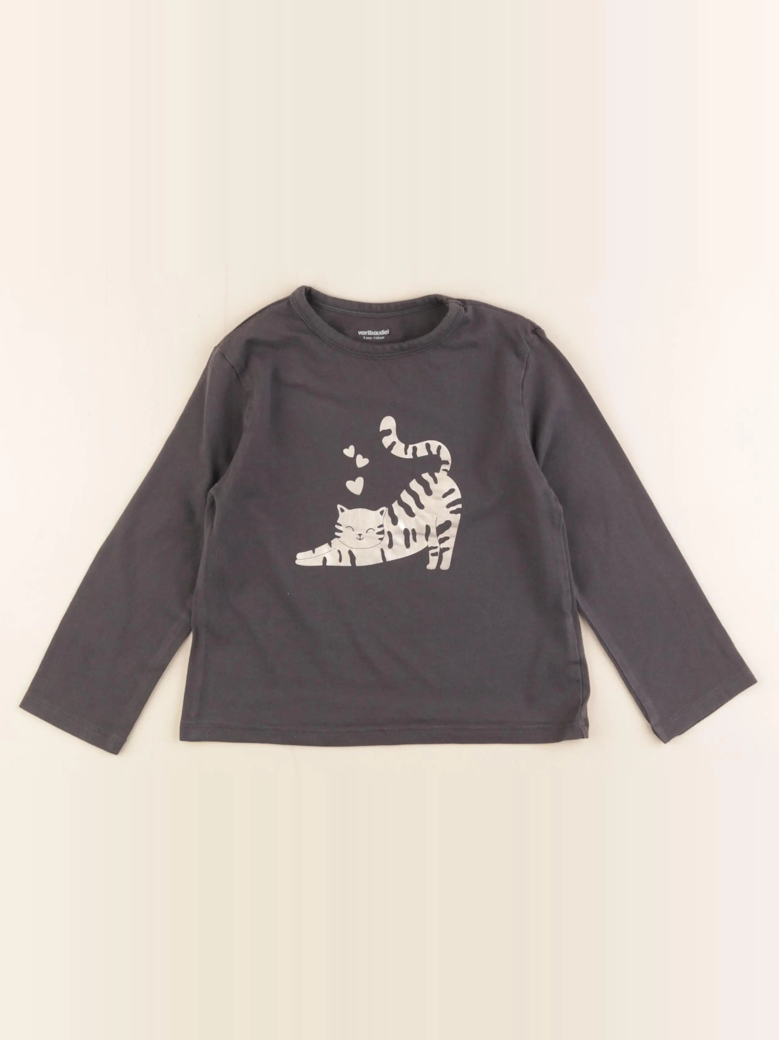 Vertbaudet - tee-shirt gris - 5 ans