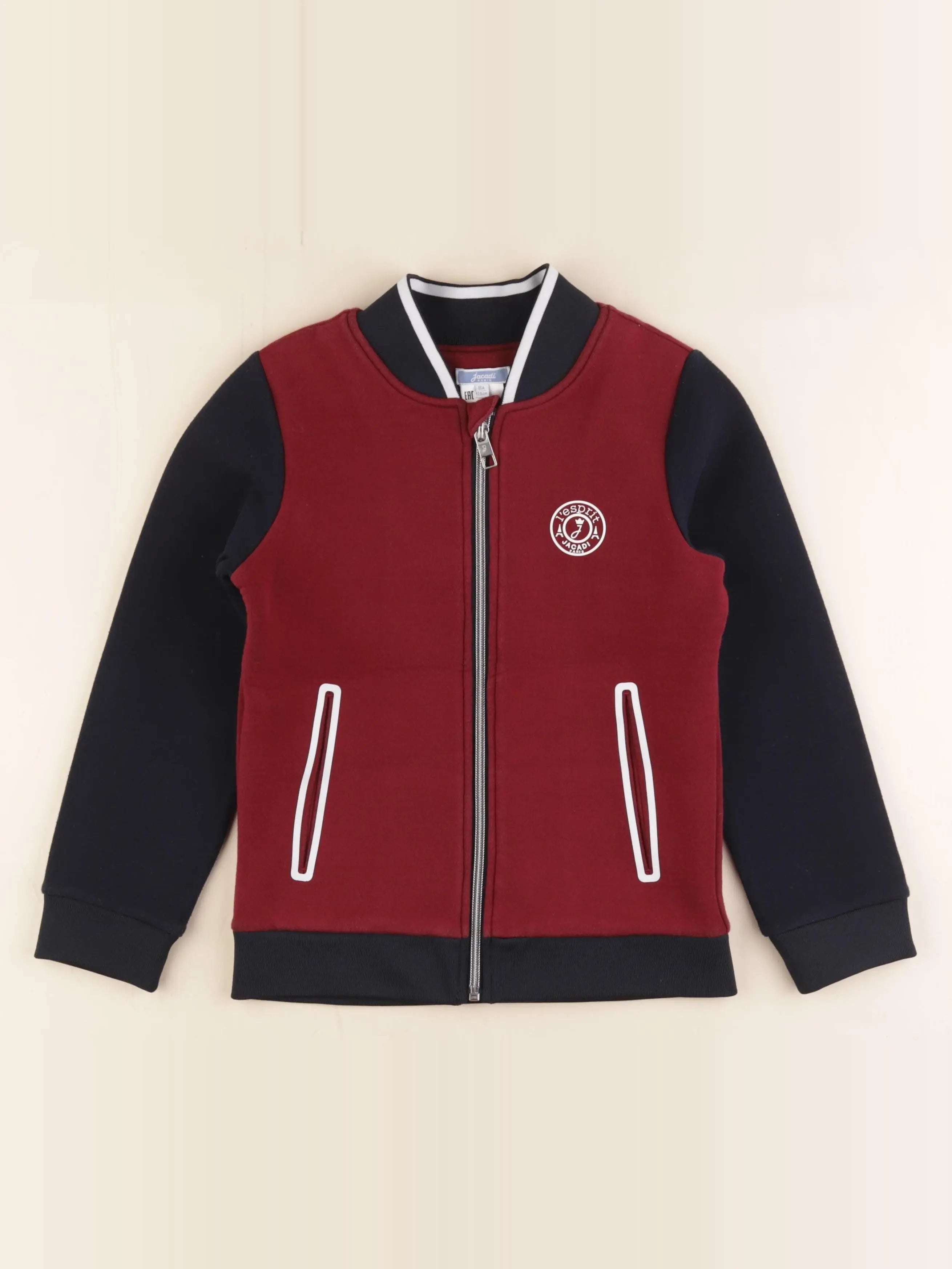 Jacadi - sweat bleu, rouge - 8 ans