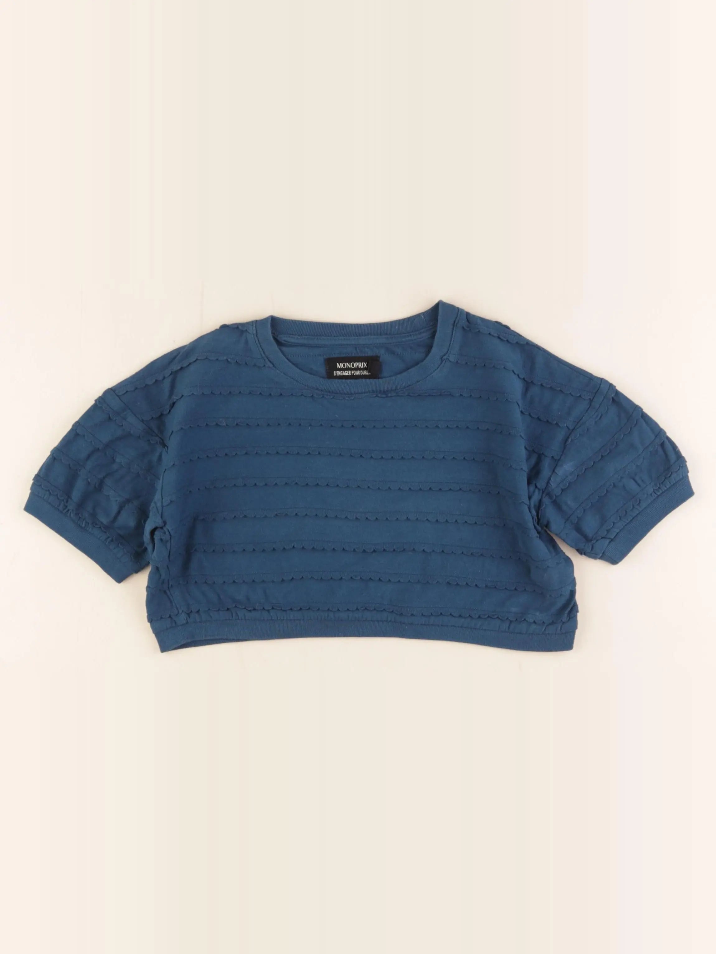 Monoprix - tee-shirt court  bleu - 4 ans