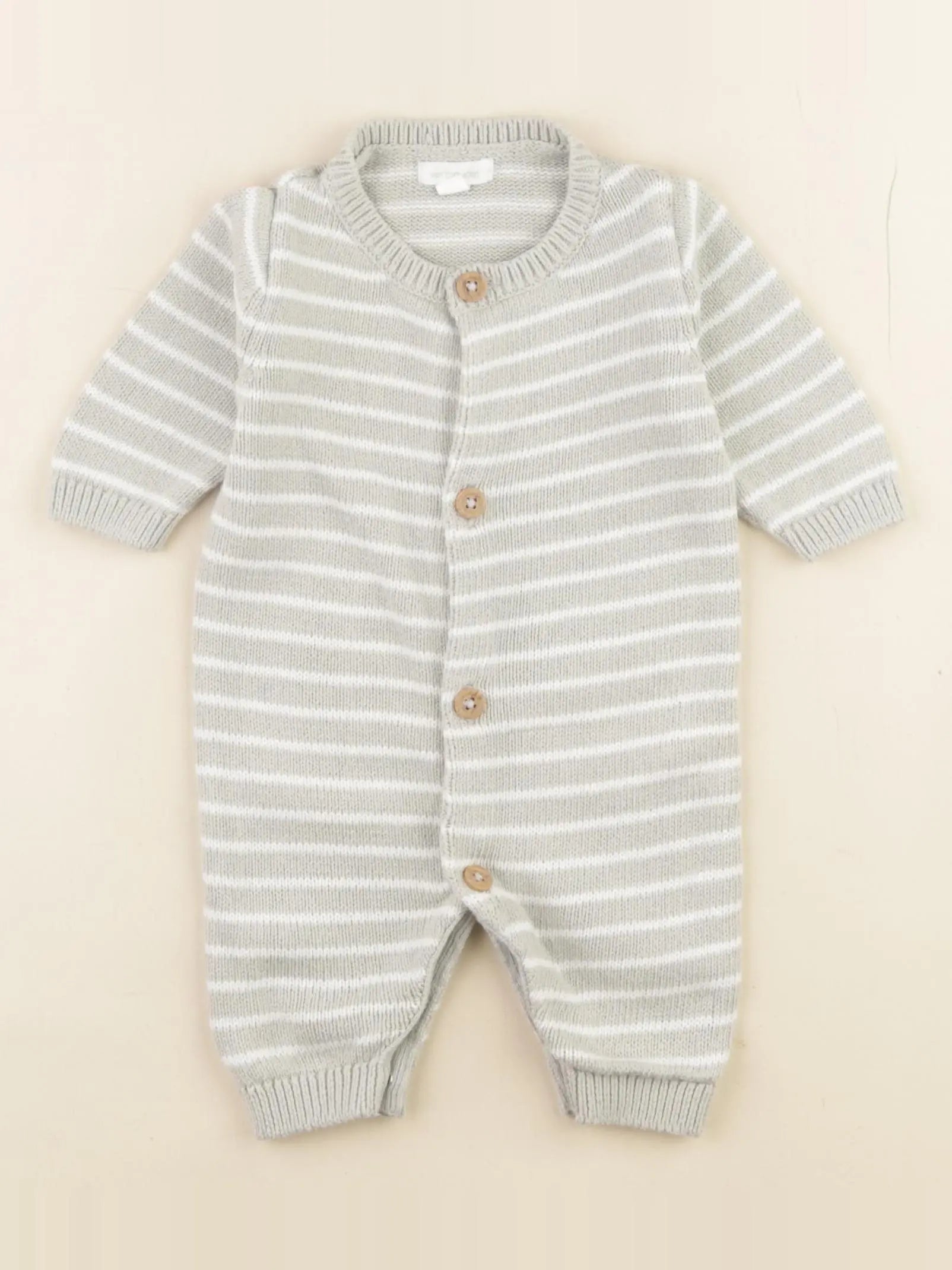 Vertbaudet - combinaison velours vert - 1 mois