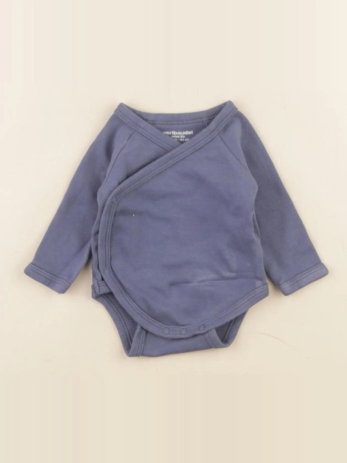 Vertbaudet - body velours bleu - 1 mois