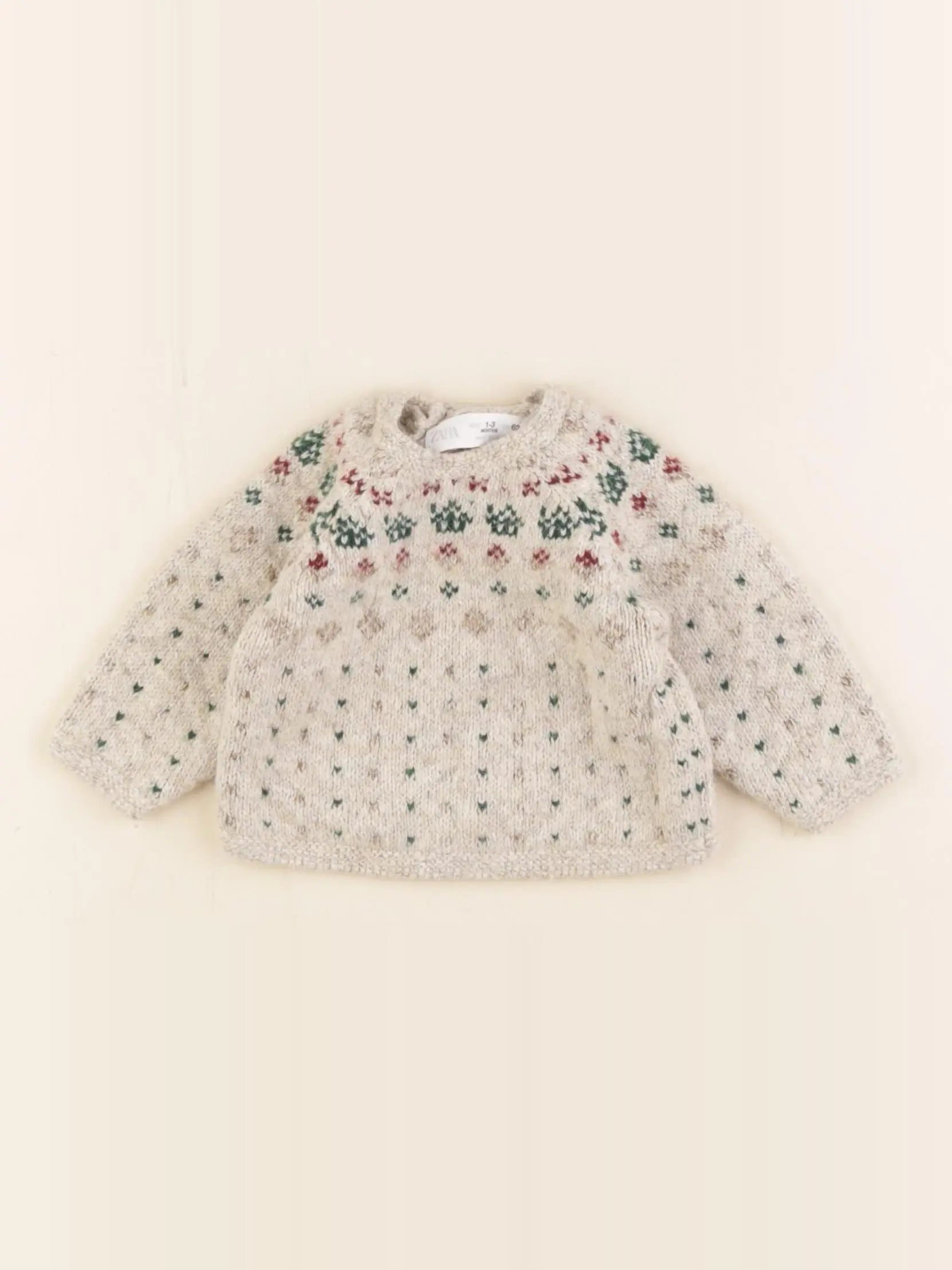 Zara - pull beige - 1/3 mois