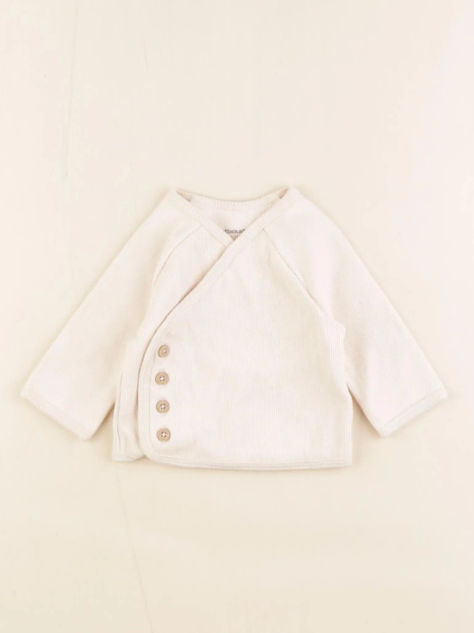 Vertbaudet - tee-shirt beige - 1 mois