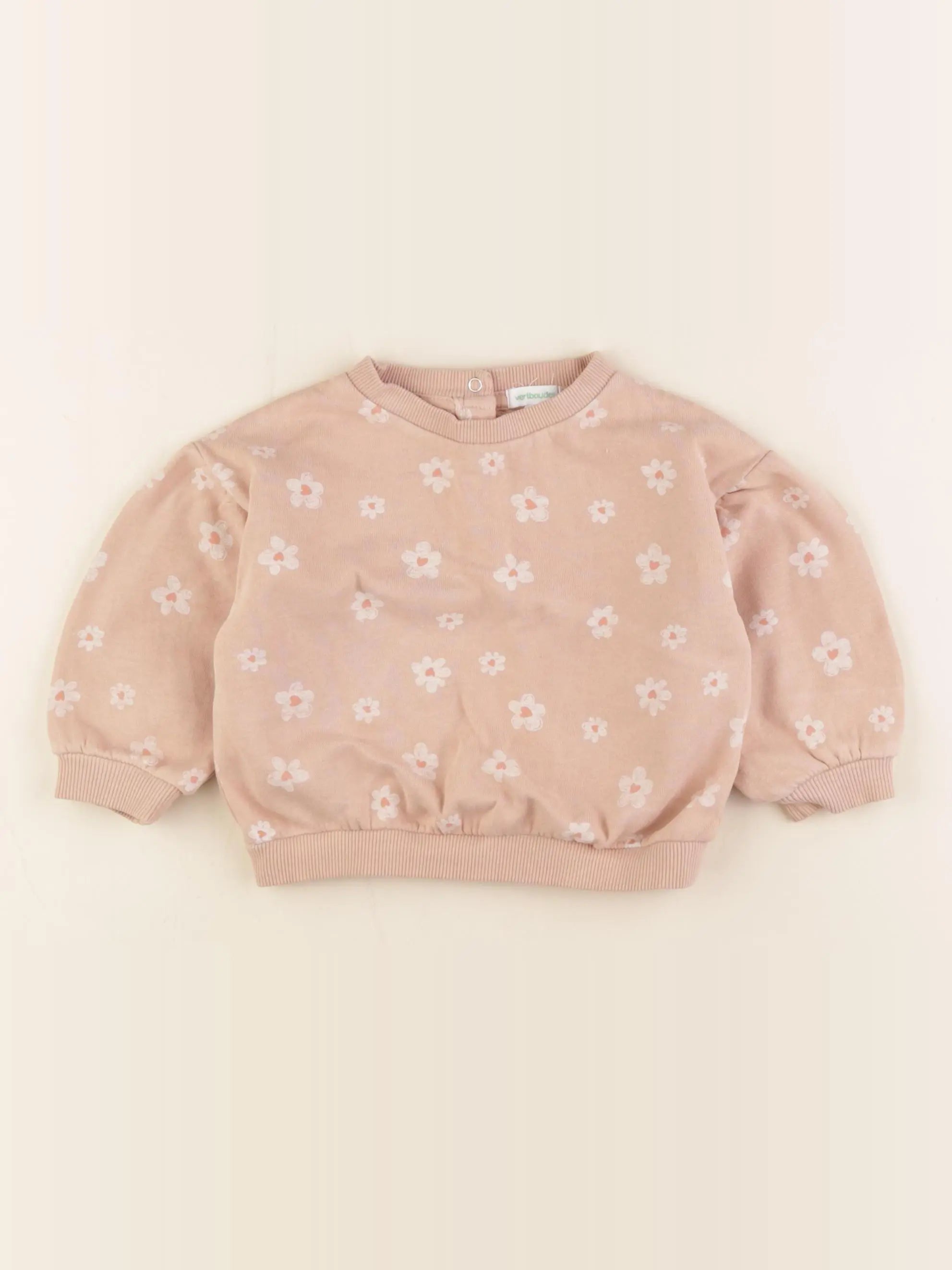 Vertbaudet - sweat rose - 9 mois