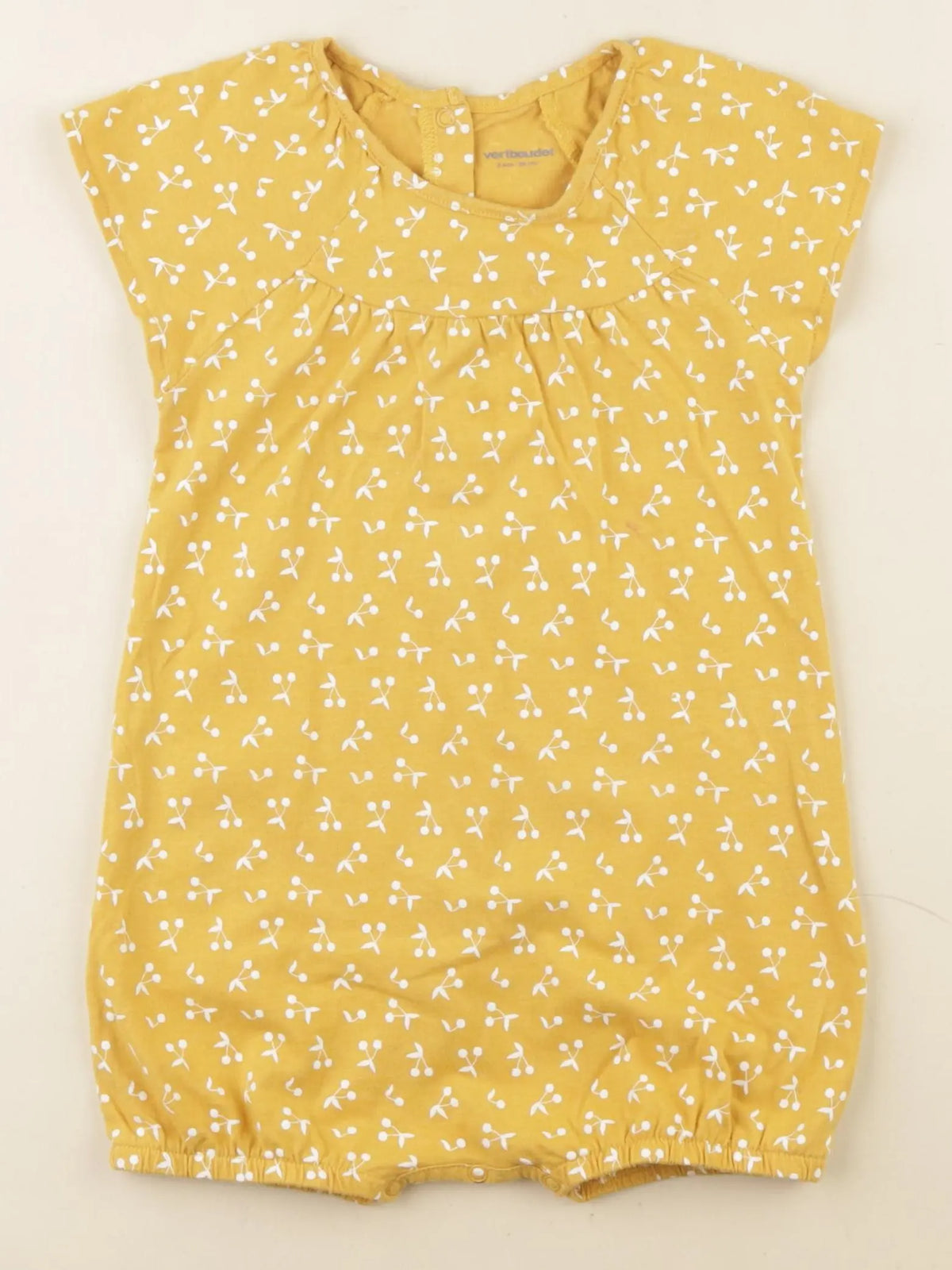 Vertbaudet - combinaison jaune, blanc - 2 ans