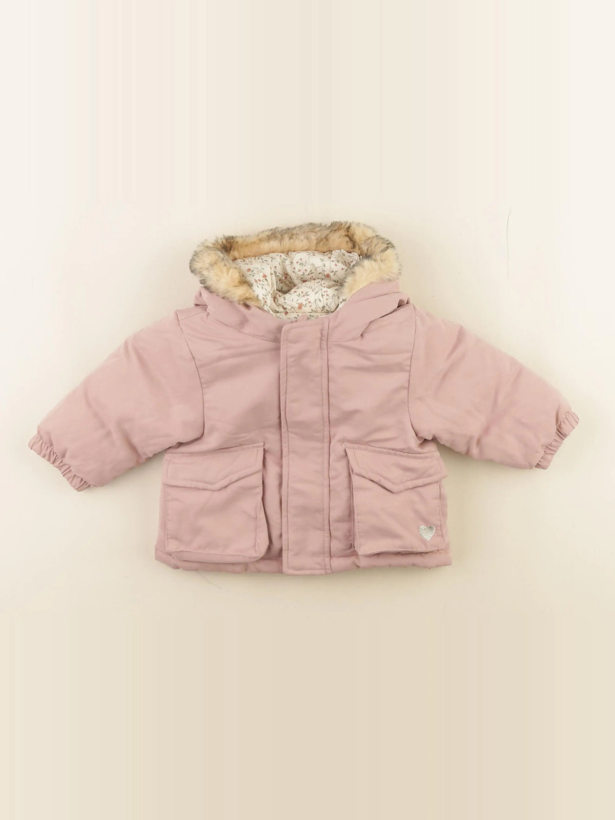 Vertbaudet - manteau rose - 6 mois