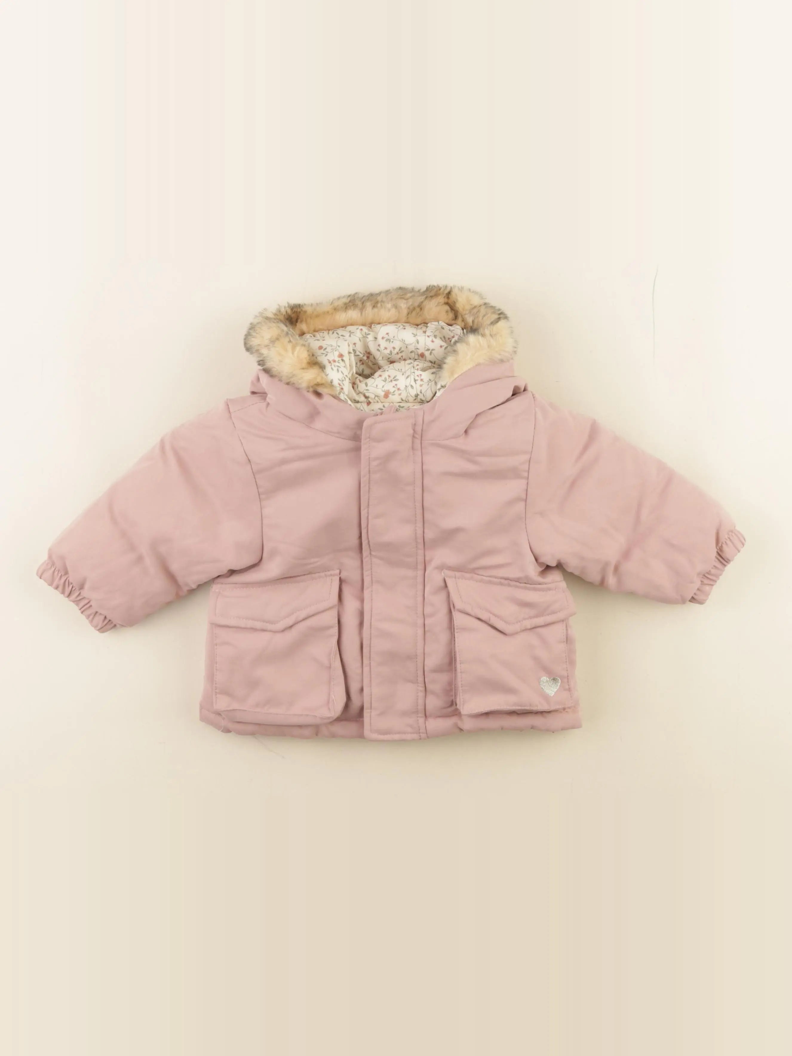 Vertbaudet - manteau rose - 6 mois