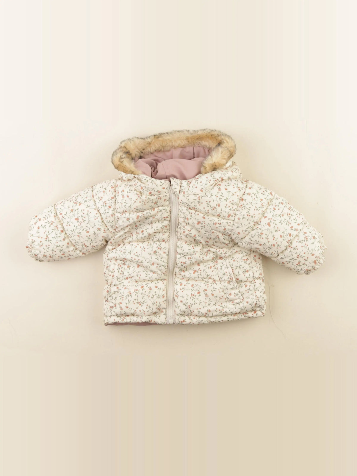 Vertbaudet - manteau rose - 6 mois