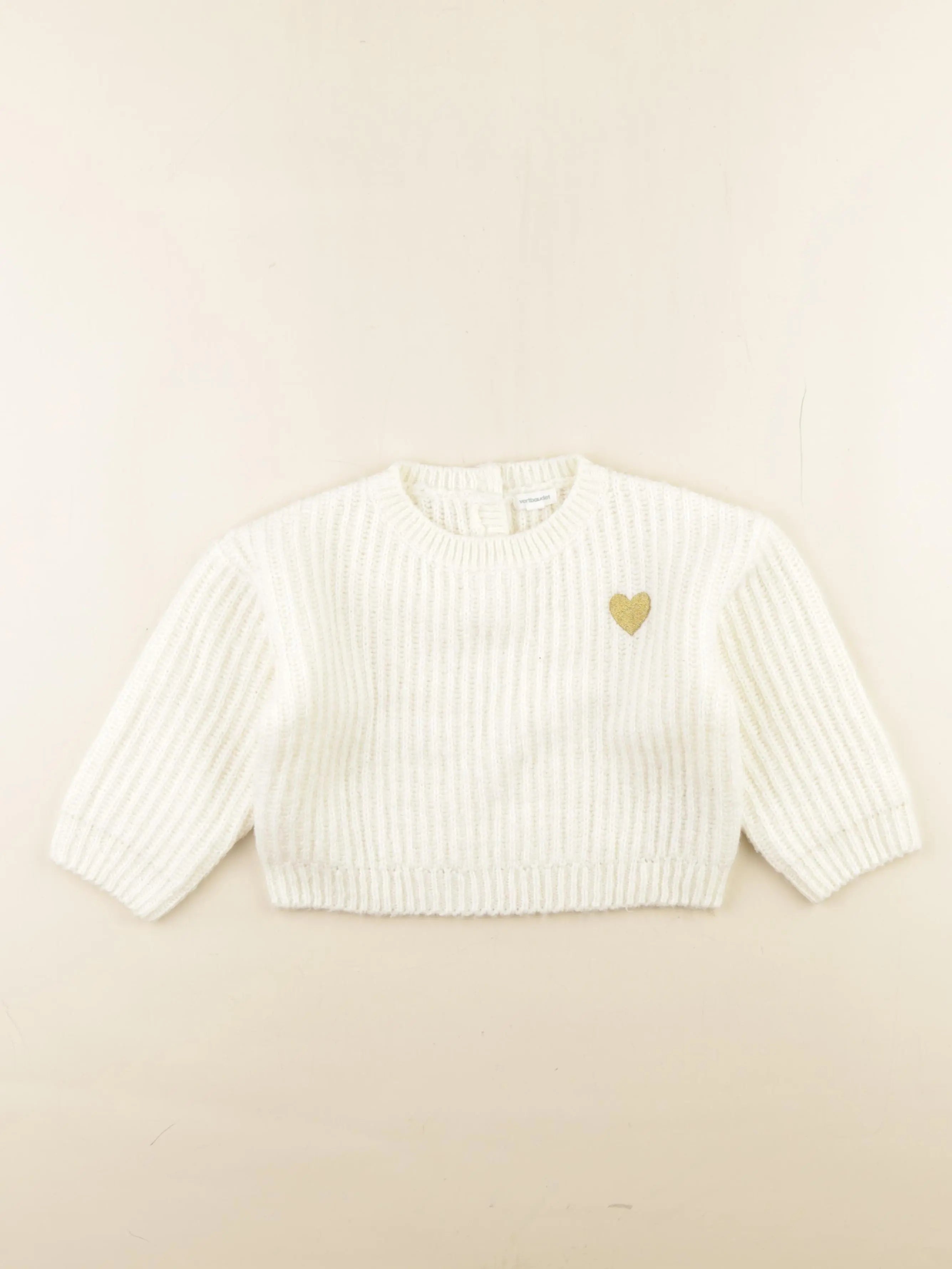 Vertbaudet - pull beige - 24 mois