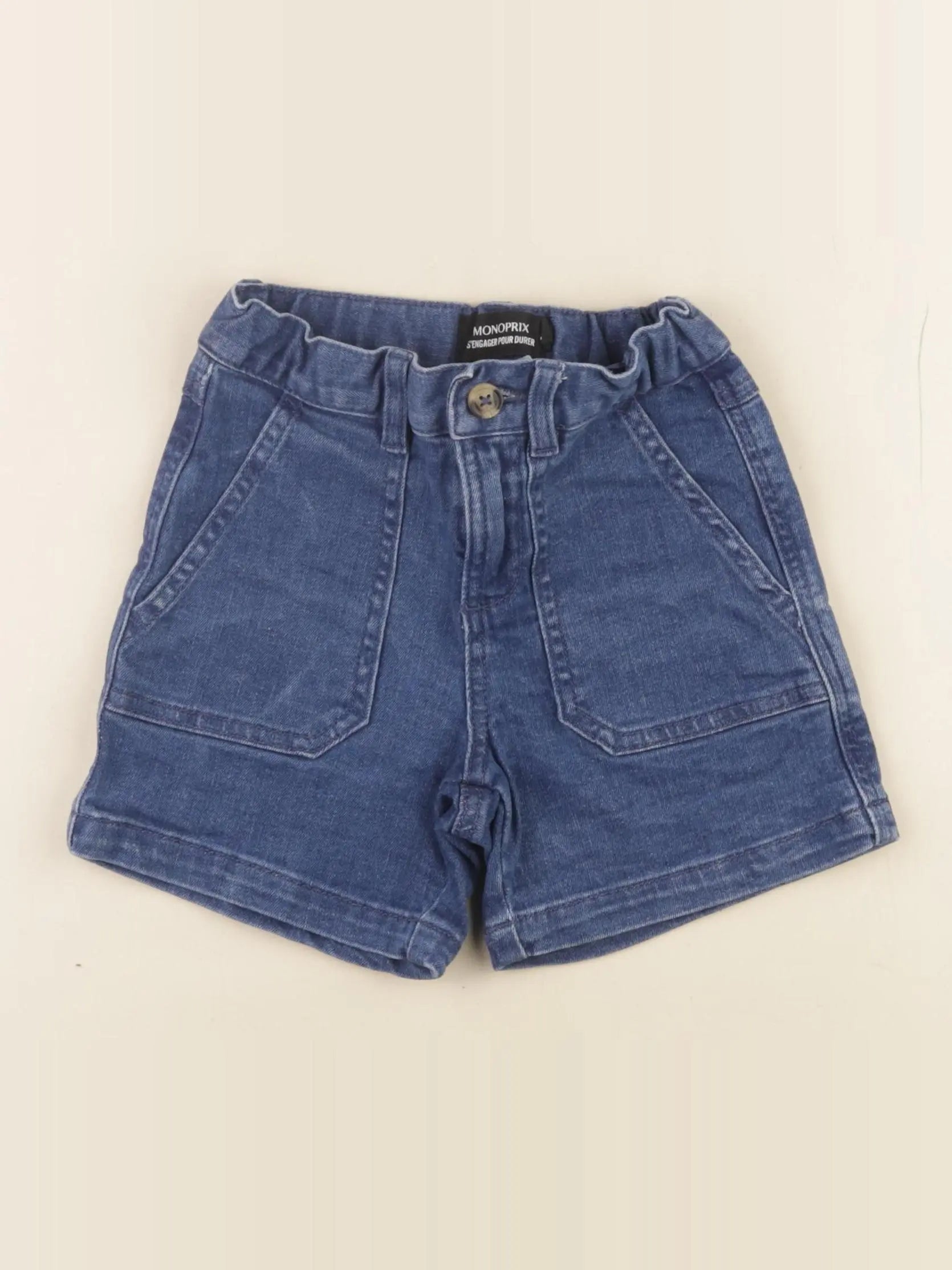 Monoprix - short bleu - 3 ans