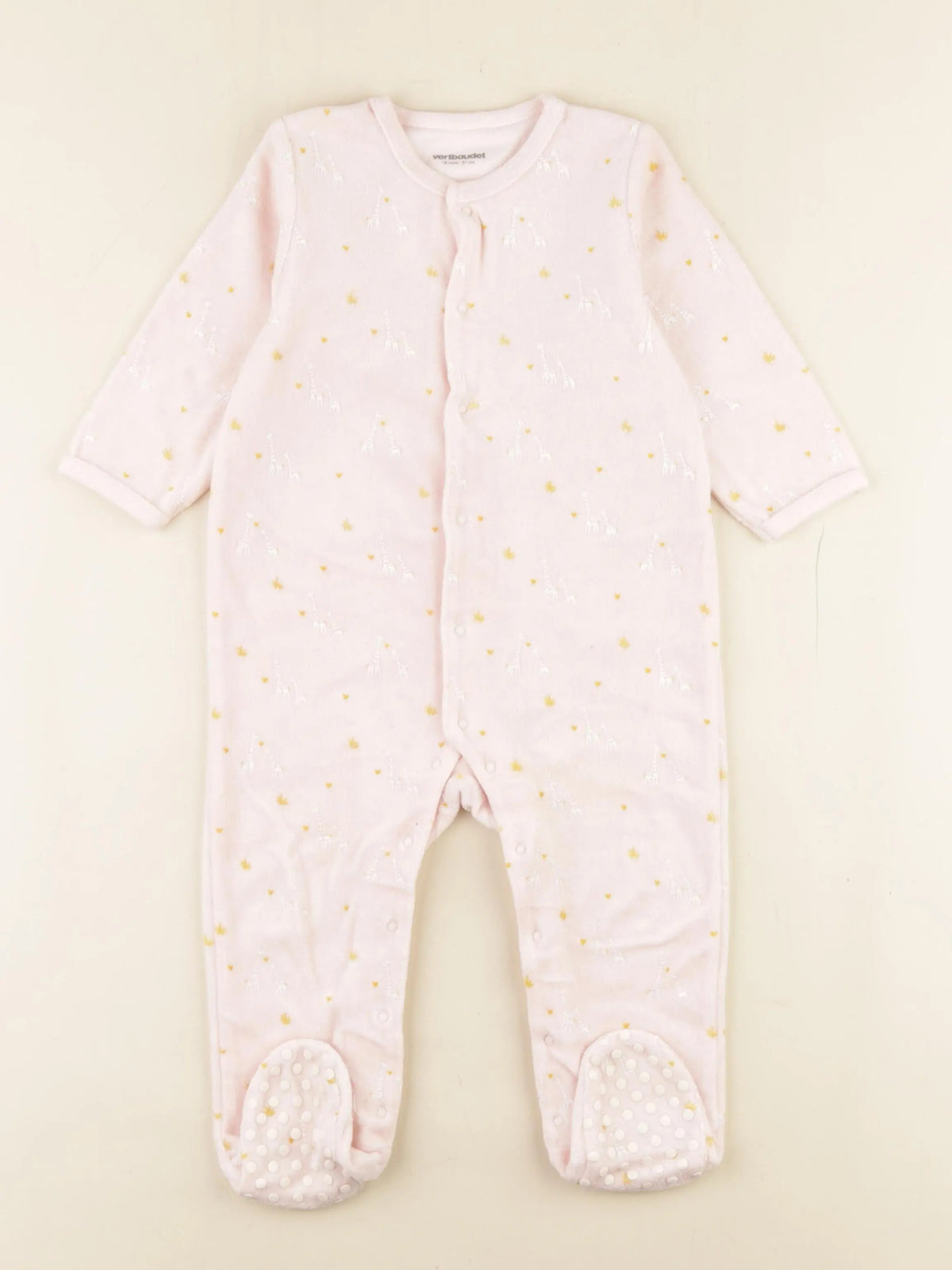 Vertbaudet - pyjama velours rose - 18 mois