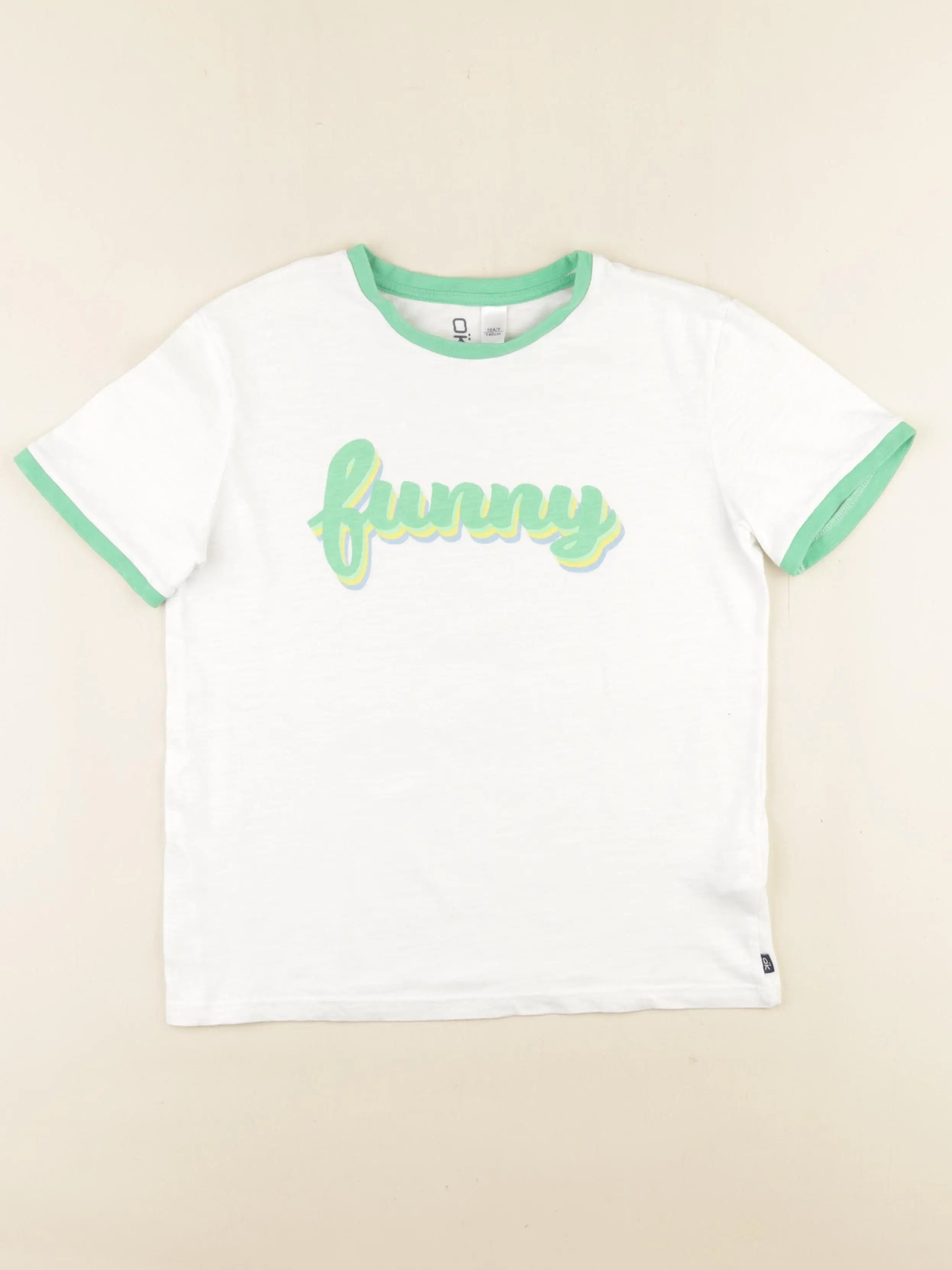 Okaidi - tee-shirt blanc, vert - 10 ans