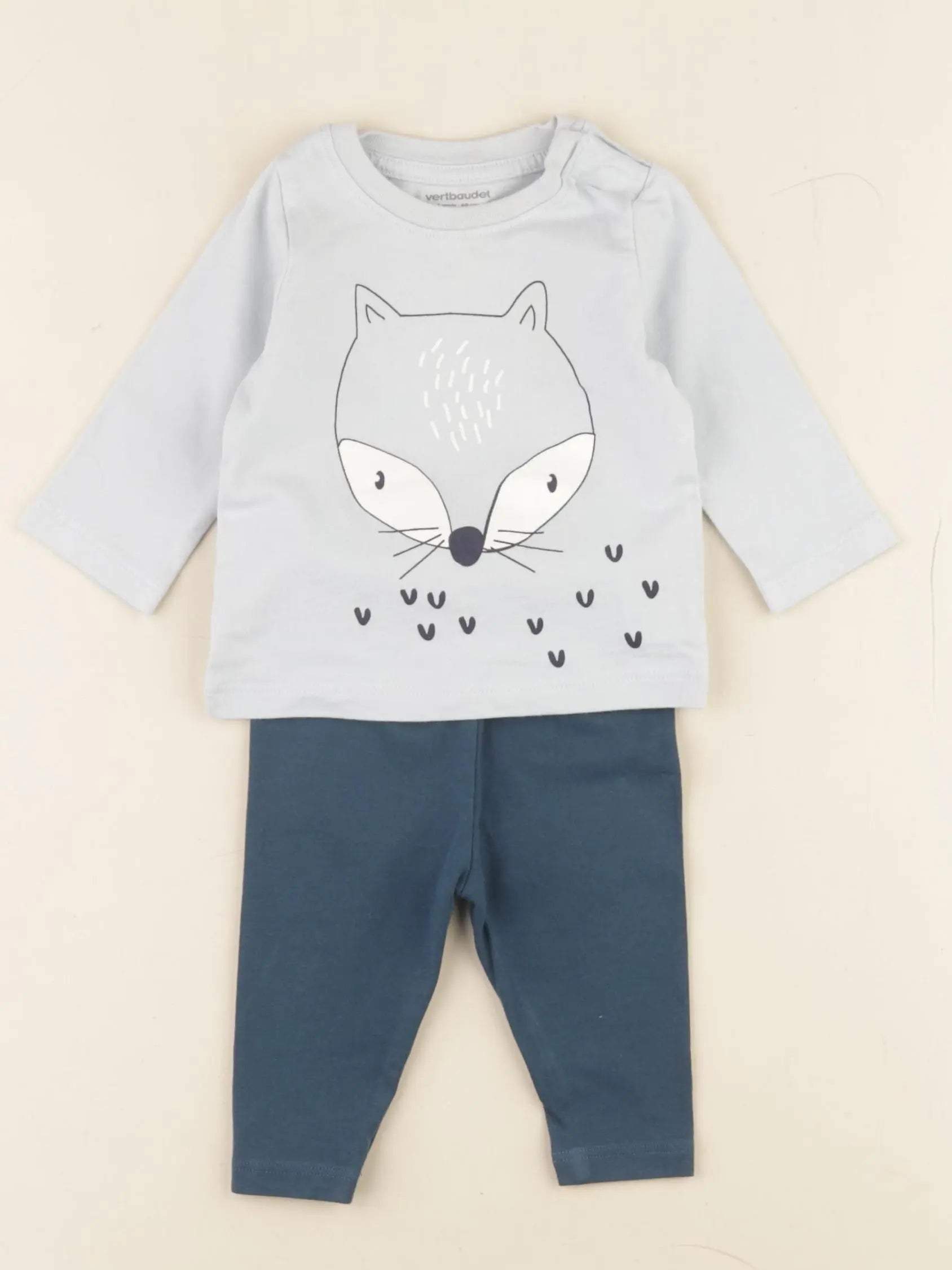 Vertbaudet - ensemble bleu - 3 mois