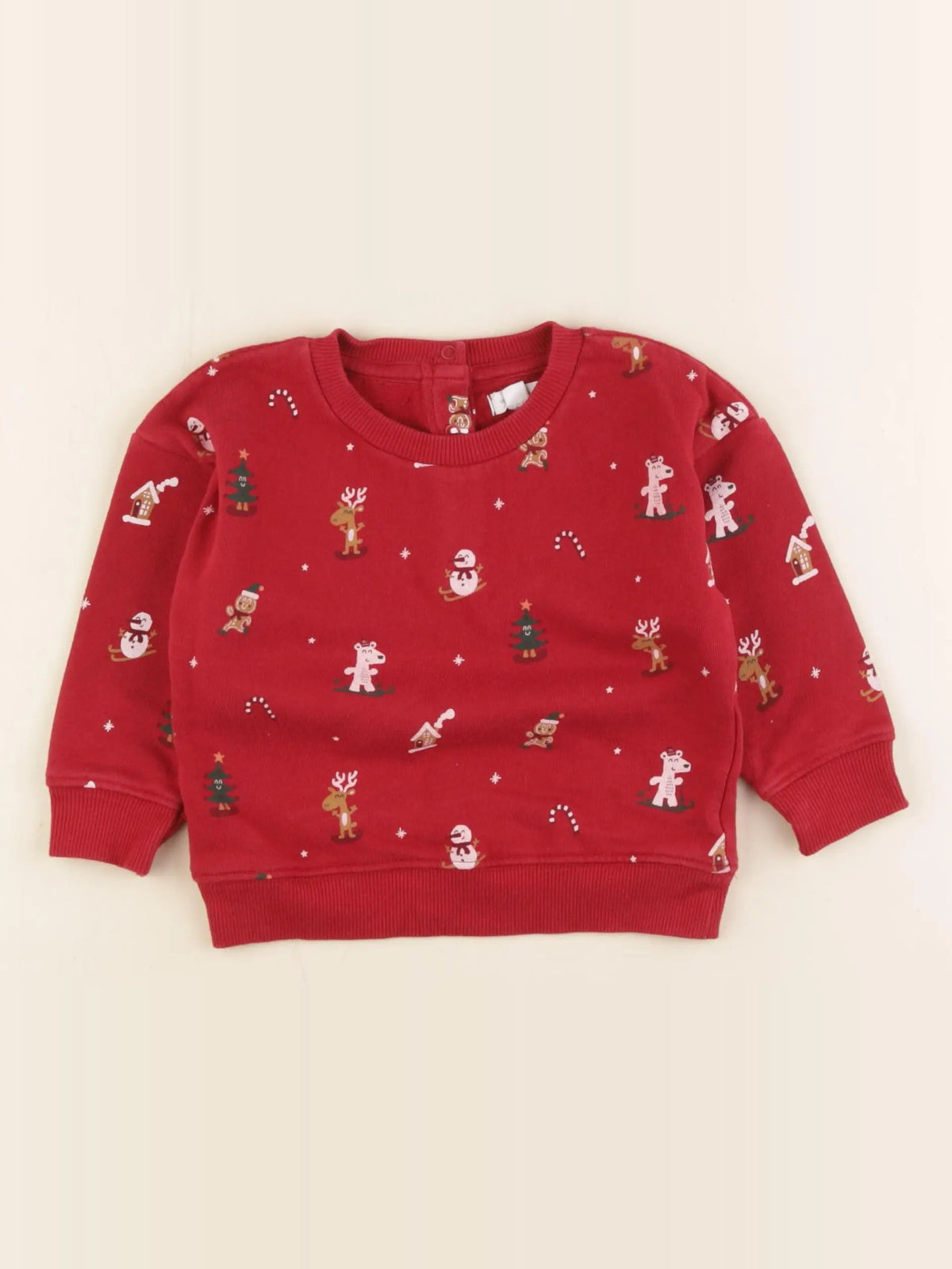 Vertbaudet - sweat rouge - 18 mois