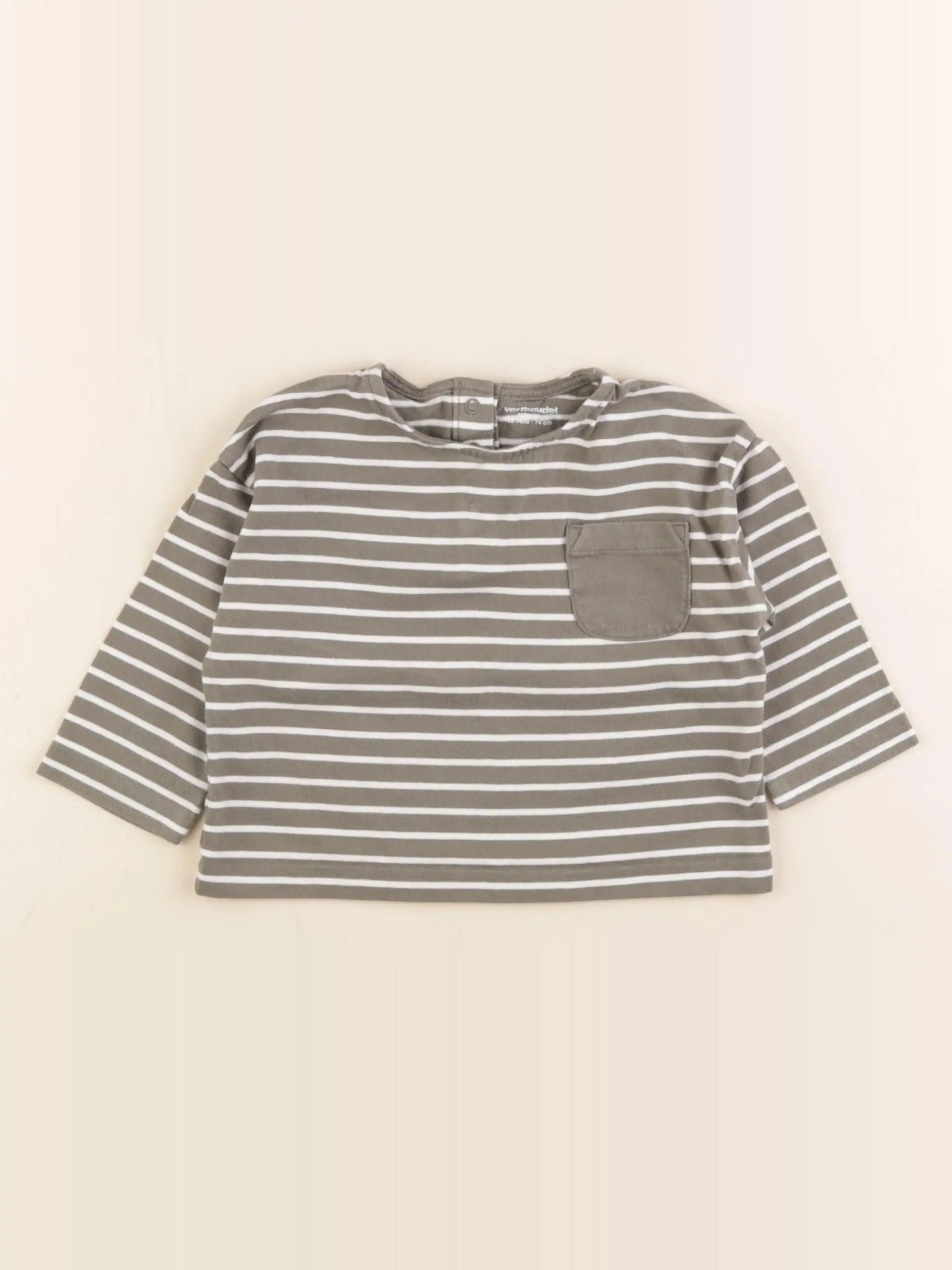 Vertbaudet - tee-shirt marron - 12 mois